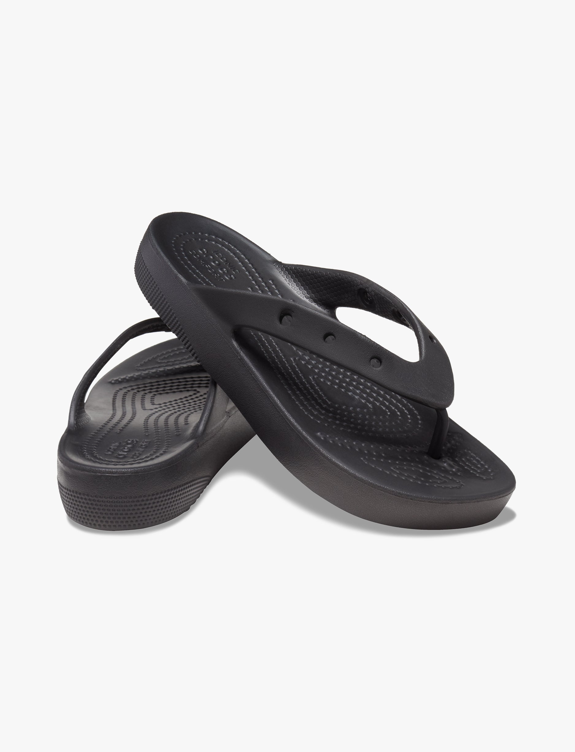 Crocs Classic Platform Flip - כפכפי אצבע פלטפורמה לנשים קרוקס בצבע שחור