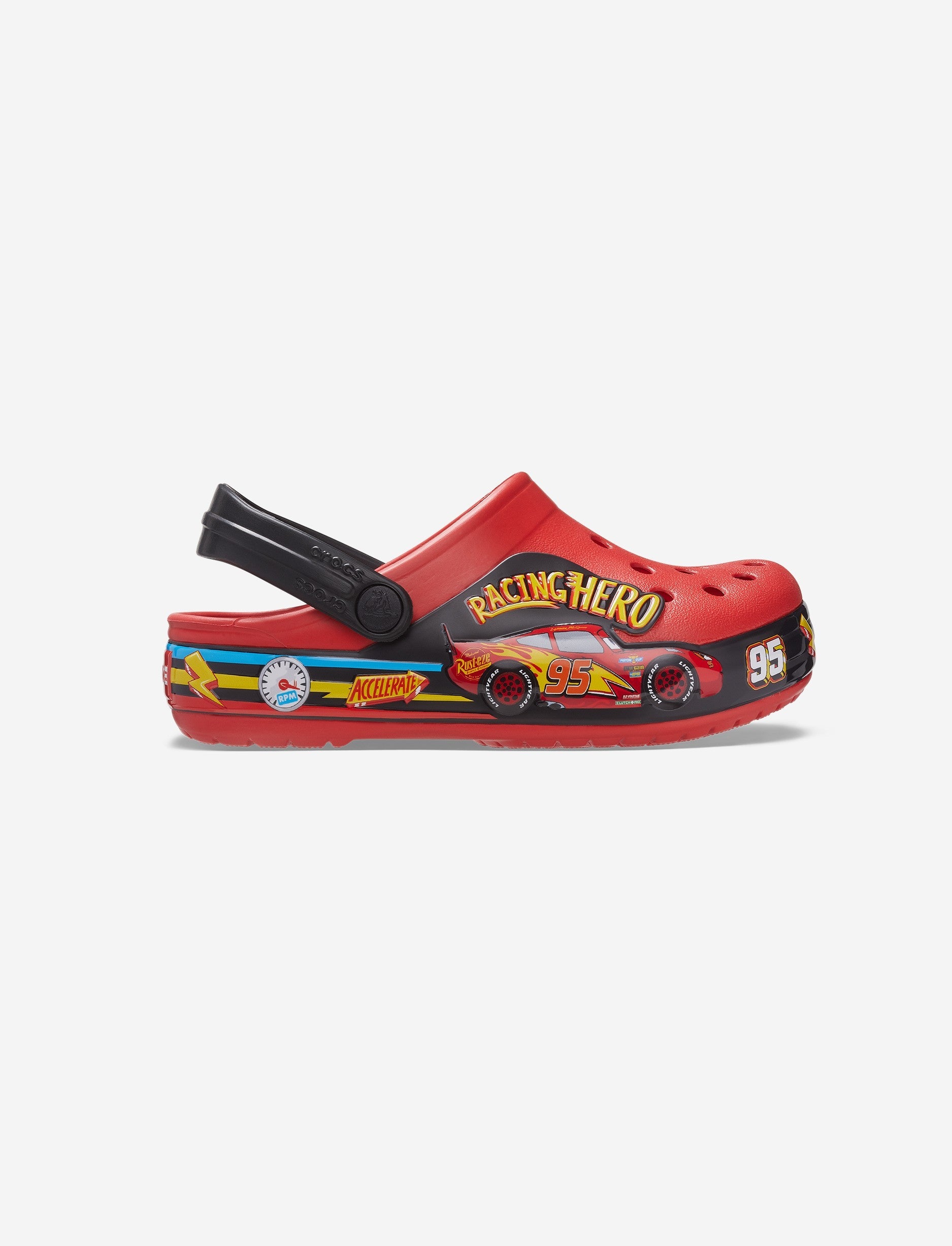 Crocs FL Cars Lights Band Clog T - כפכפי קרוקס לילדים בעיצוב "המכוניות" בצבע אדום פליים