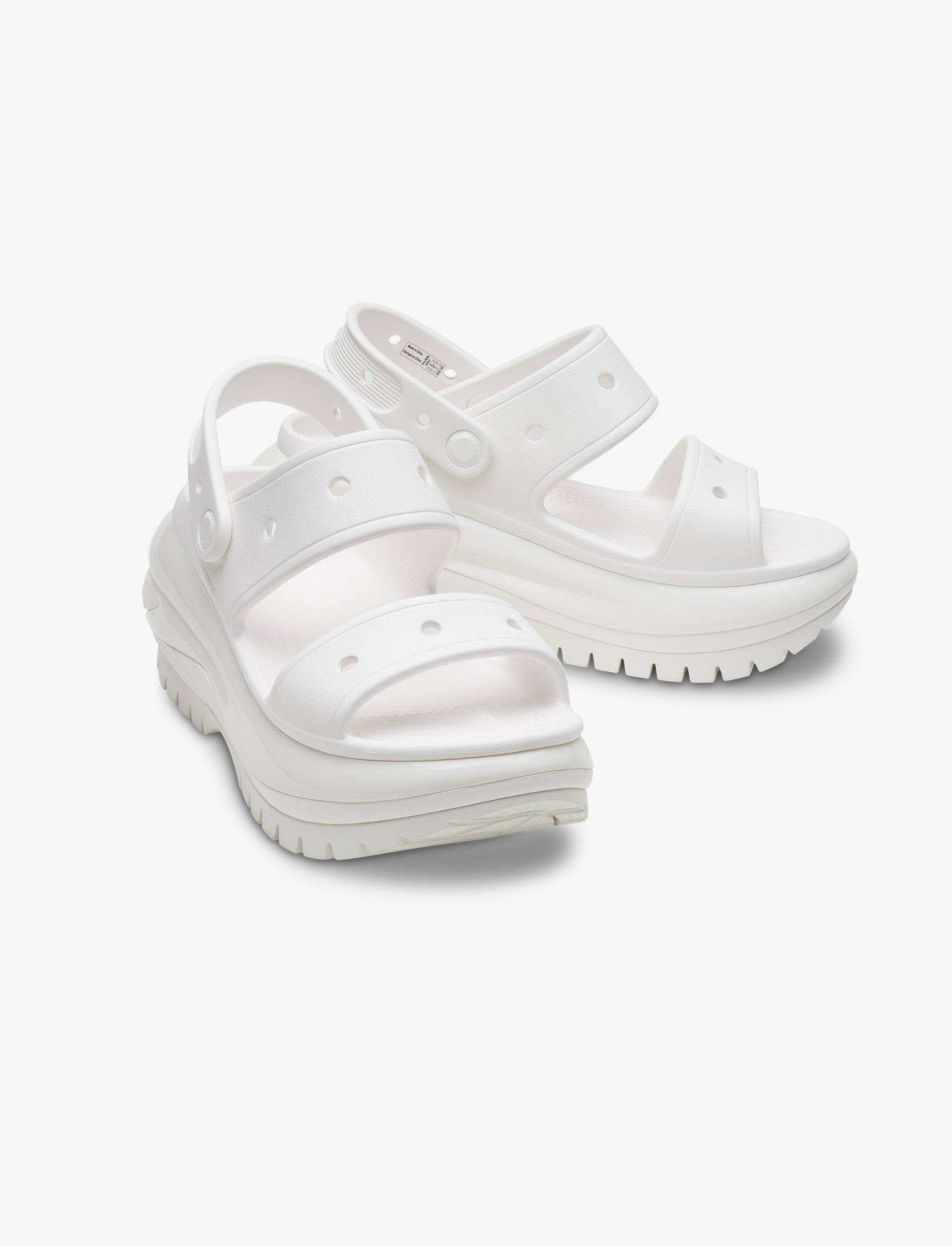 Crocs Classic Mega Crush Sandal - סנדל פלטפורמה קרוקס לנשים בצבע לבן
