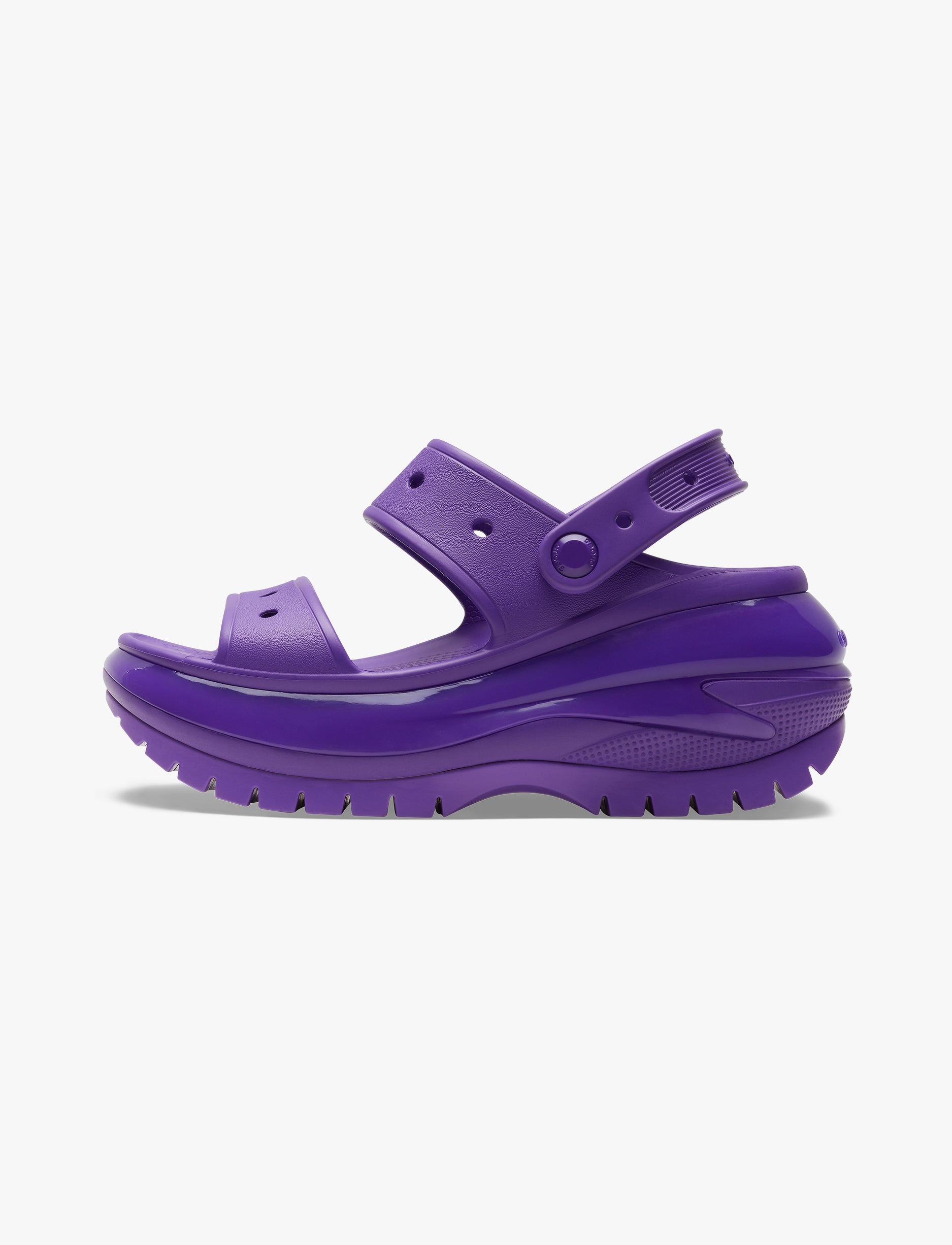Crocs Classic Mega Crush Sandal - סנדל פלטפורמה קרוקס לנשים בצבע נאון סגול