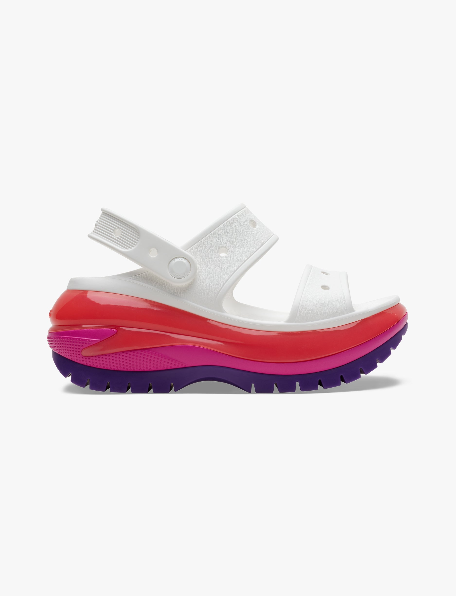 Crocs Classic Mega Crush Sandal - סנדל פלטפורמה קרוקס לנשים בצבע לבן מולטי