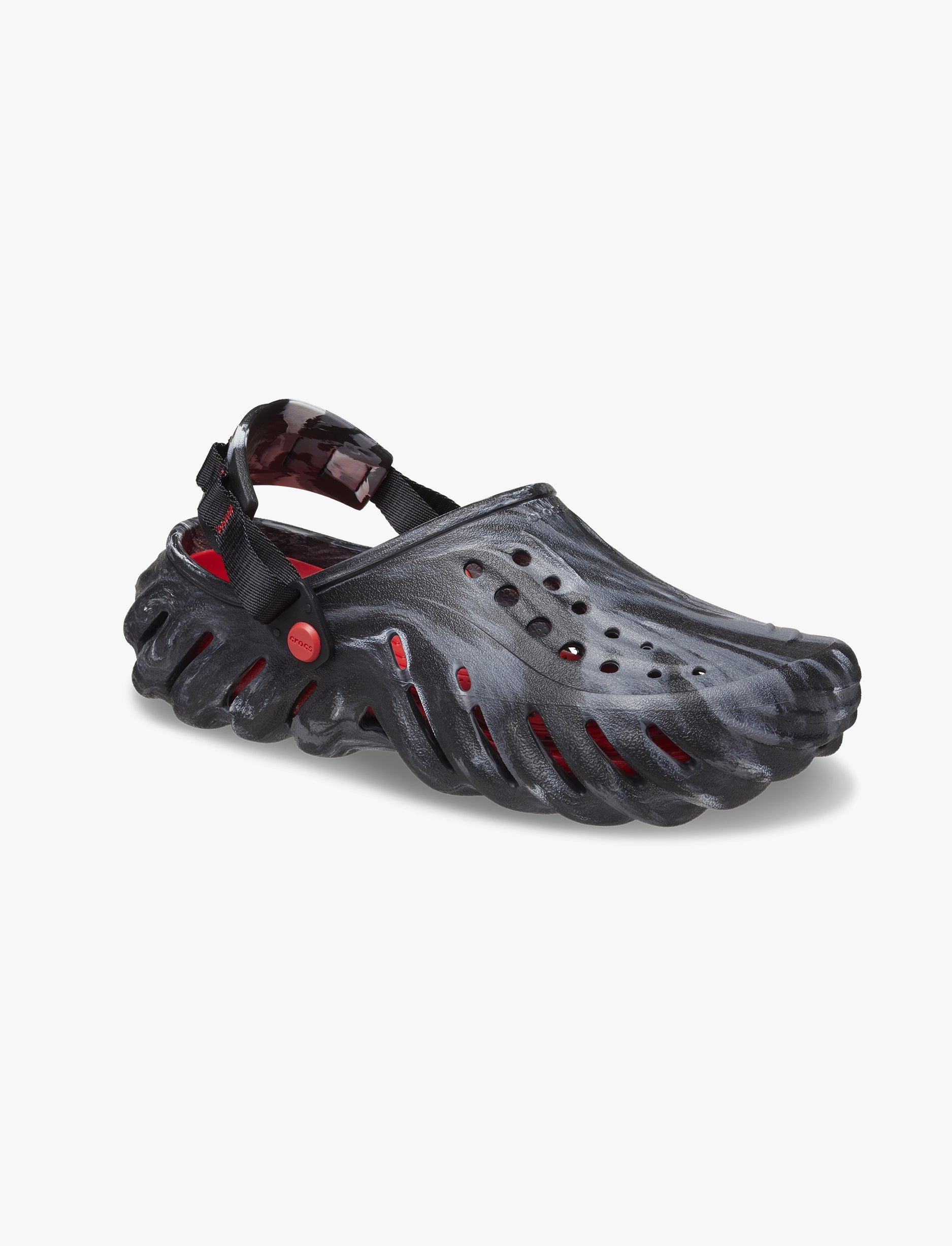 Crocs Echo Marbled Clog - כפכפי קרוקס אקו מרבלד בצבע שחור/אדום פליים