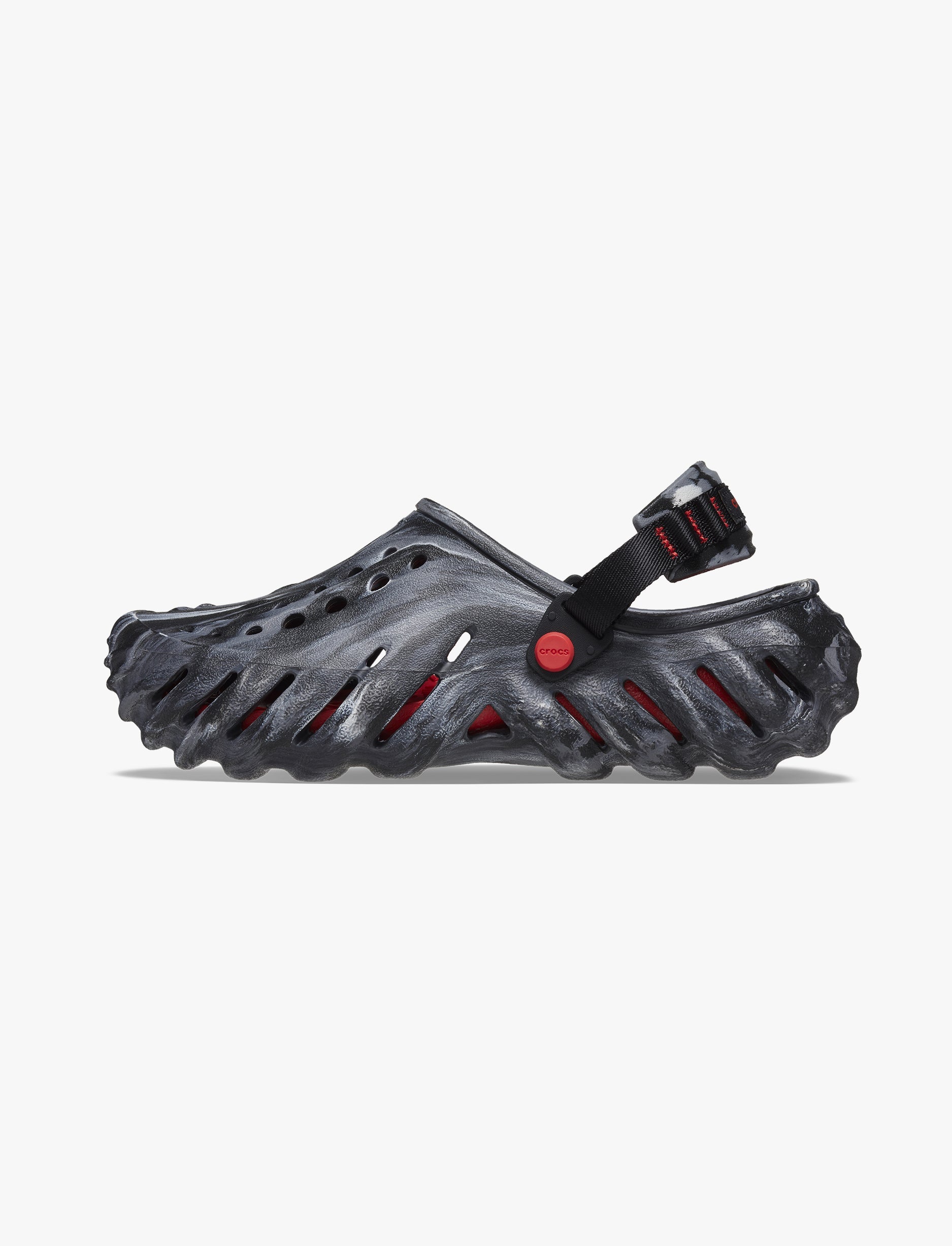 Crocs Echo Marbled Clog - כפכפי קרוקס אקו מרבלד בצבע שחור/אדום פליים
