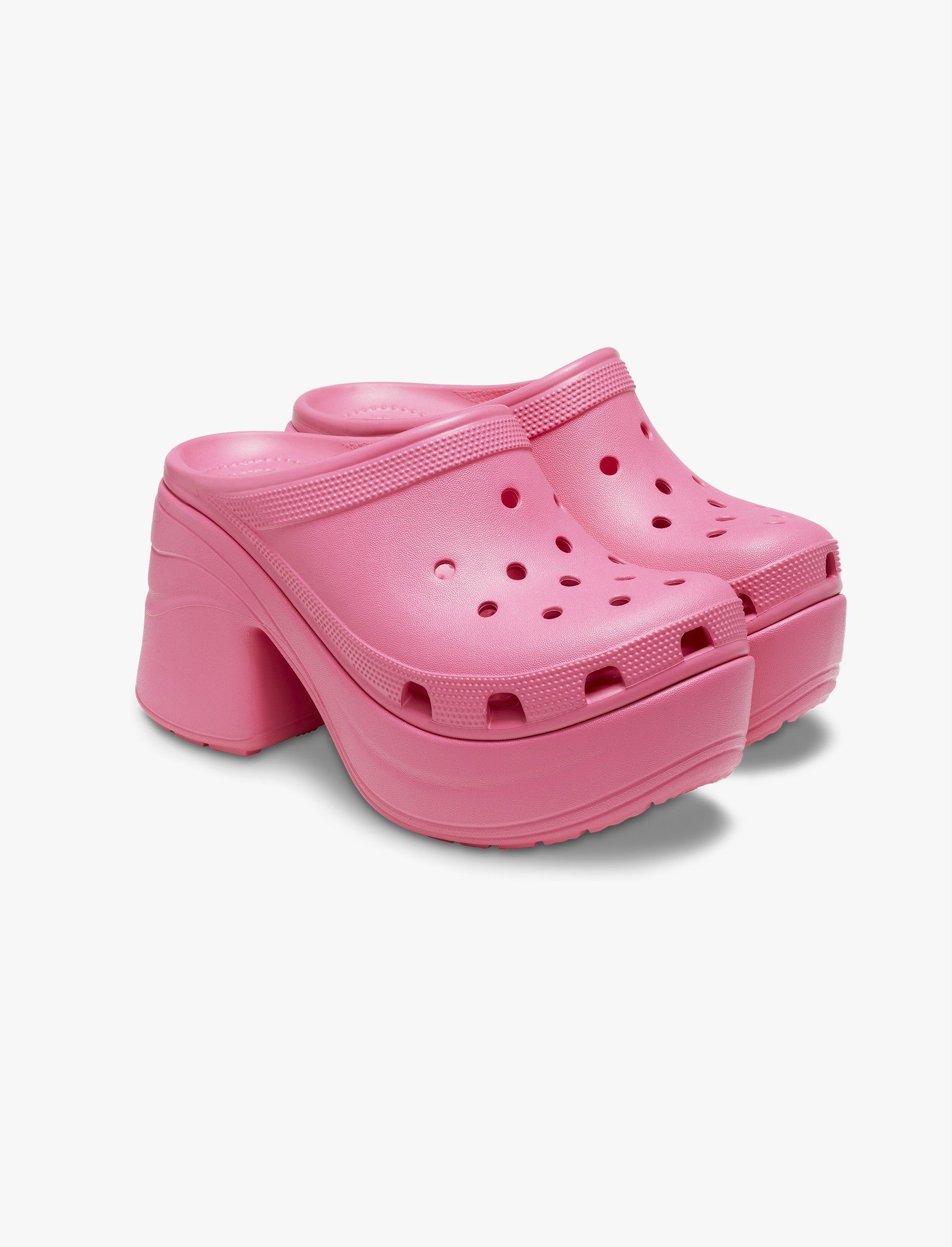 Crocs Siren Clog - כפכפי קלוג קרוקס עם עקב פלטפורמה גבוה לנשים בצבע ורוד