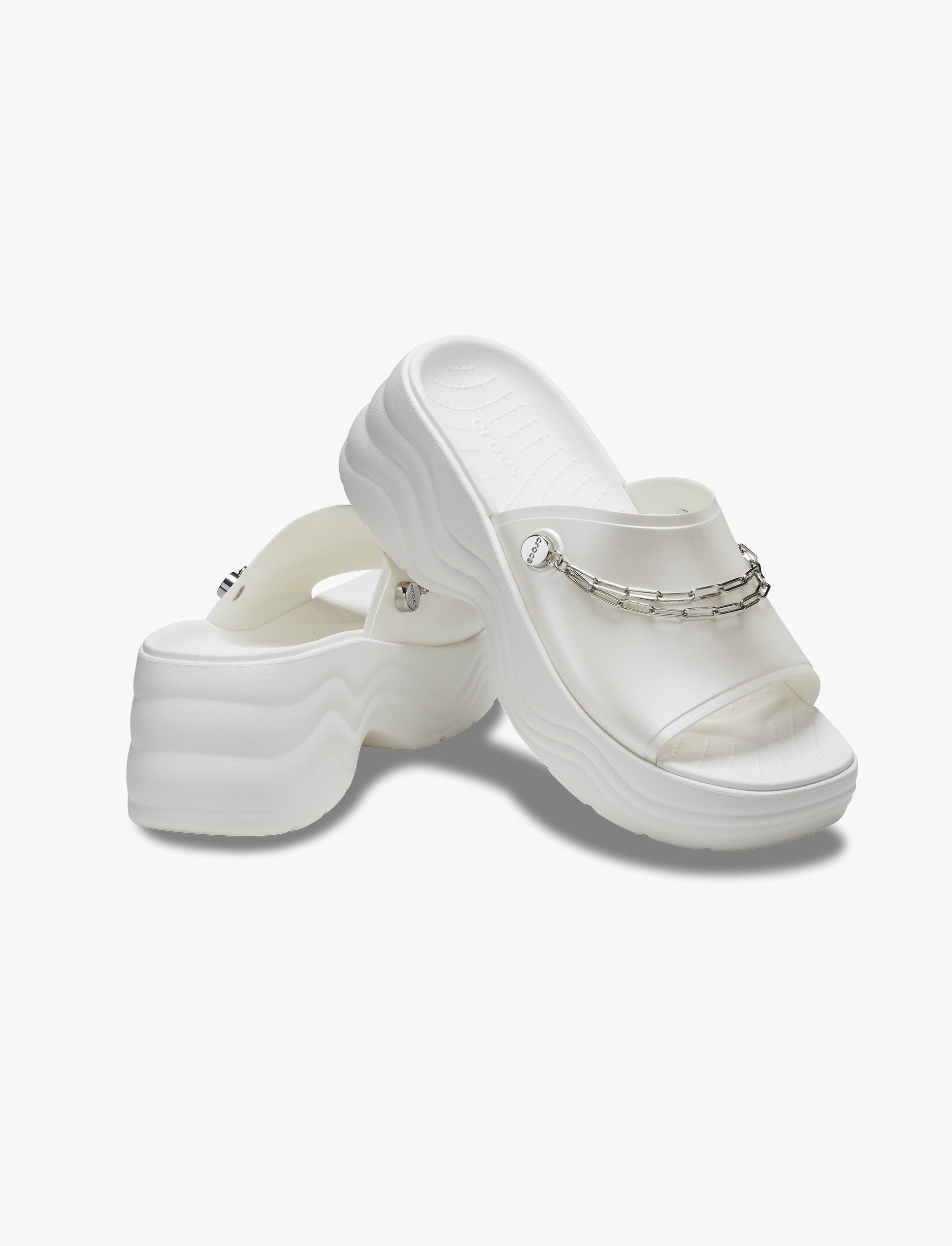 Crocs Skyline Shimmer Slide - כפכפי סלייד פלטפורמה קרוקס לנשים