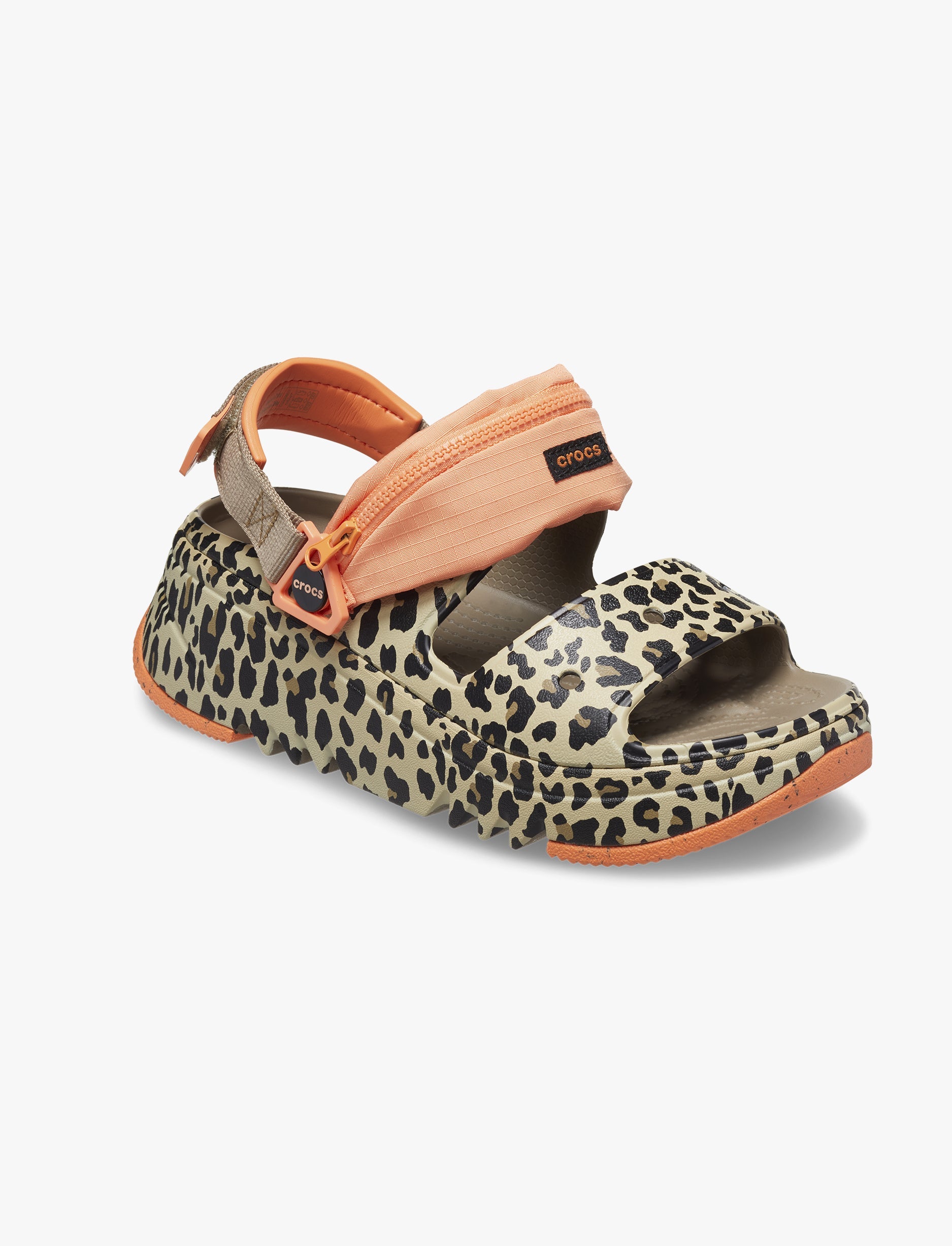 Crocs Classic Hiker Xscape Animal Print Sandal - סנדלי קרוקס פלטפורמה לנשים בצבע חאקי/לאופרד