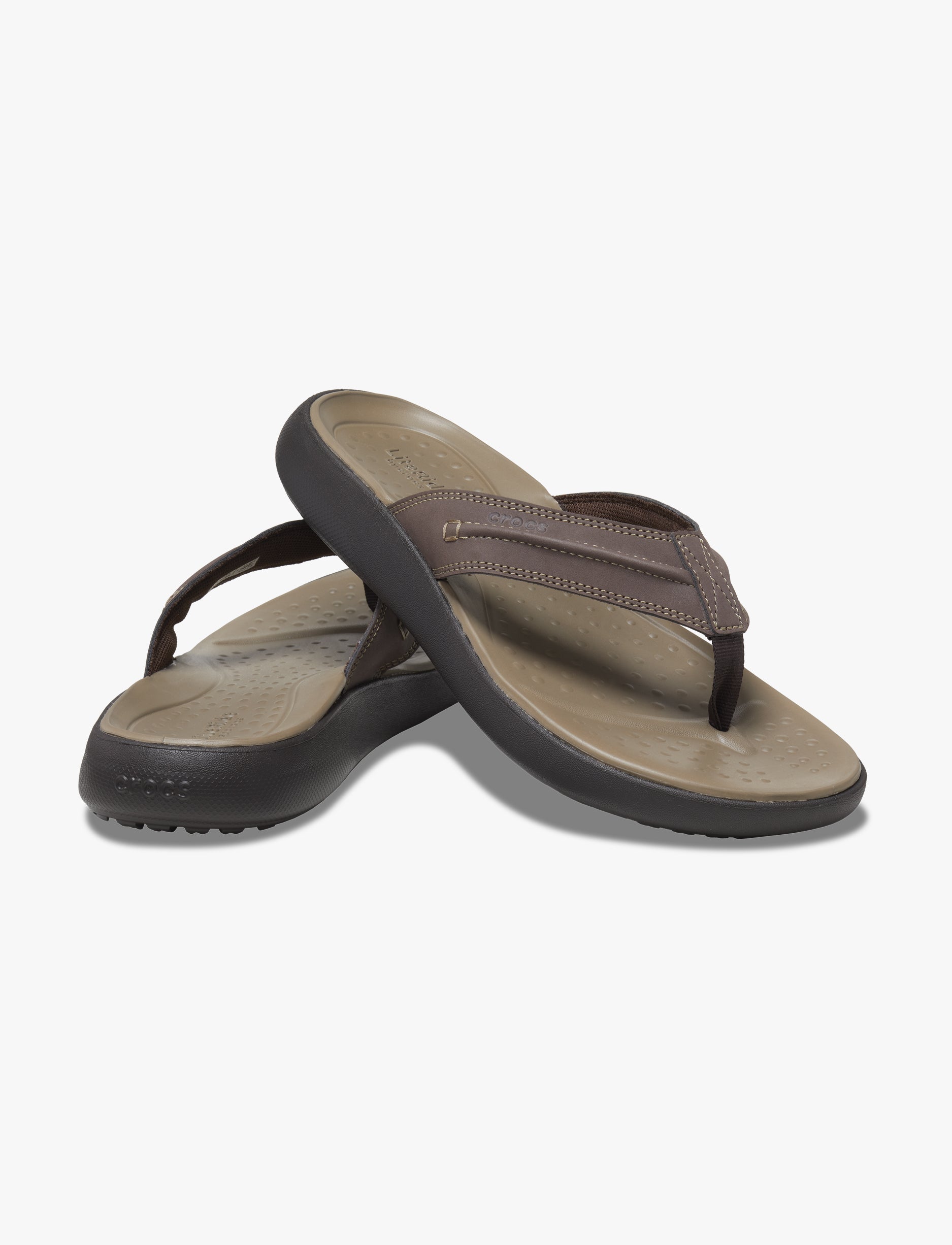 Crocs Yukon Vista II LR Flip - כפכפי אצבע קרוקס יוקון ויסטה לגברים בצבע אספרסו