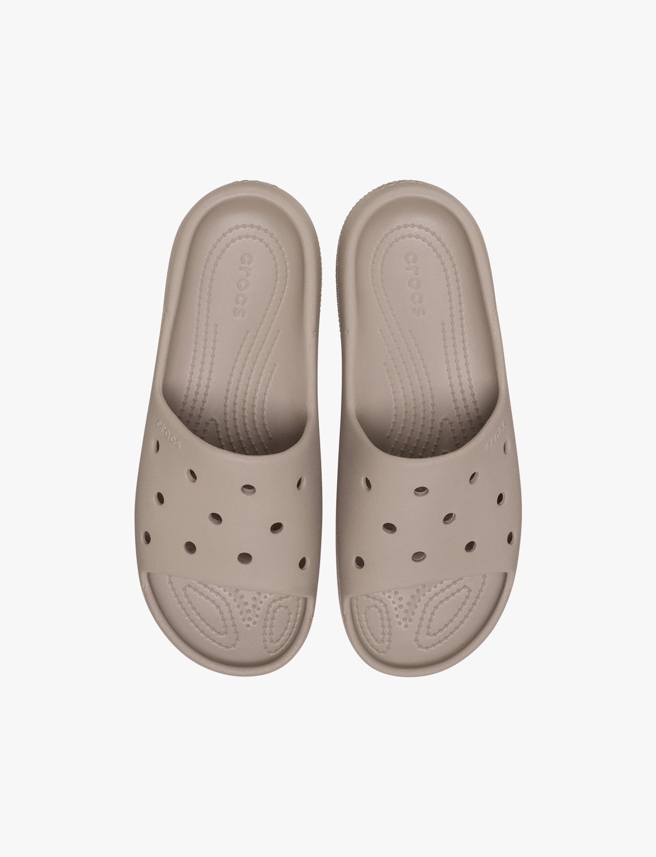 Crocs Classic Slide v2 - כפכפי סלייד קרוקס בצבע טאופ