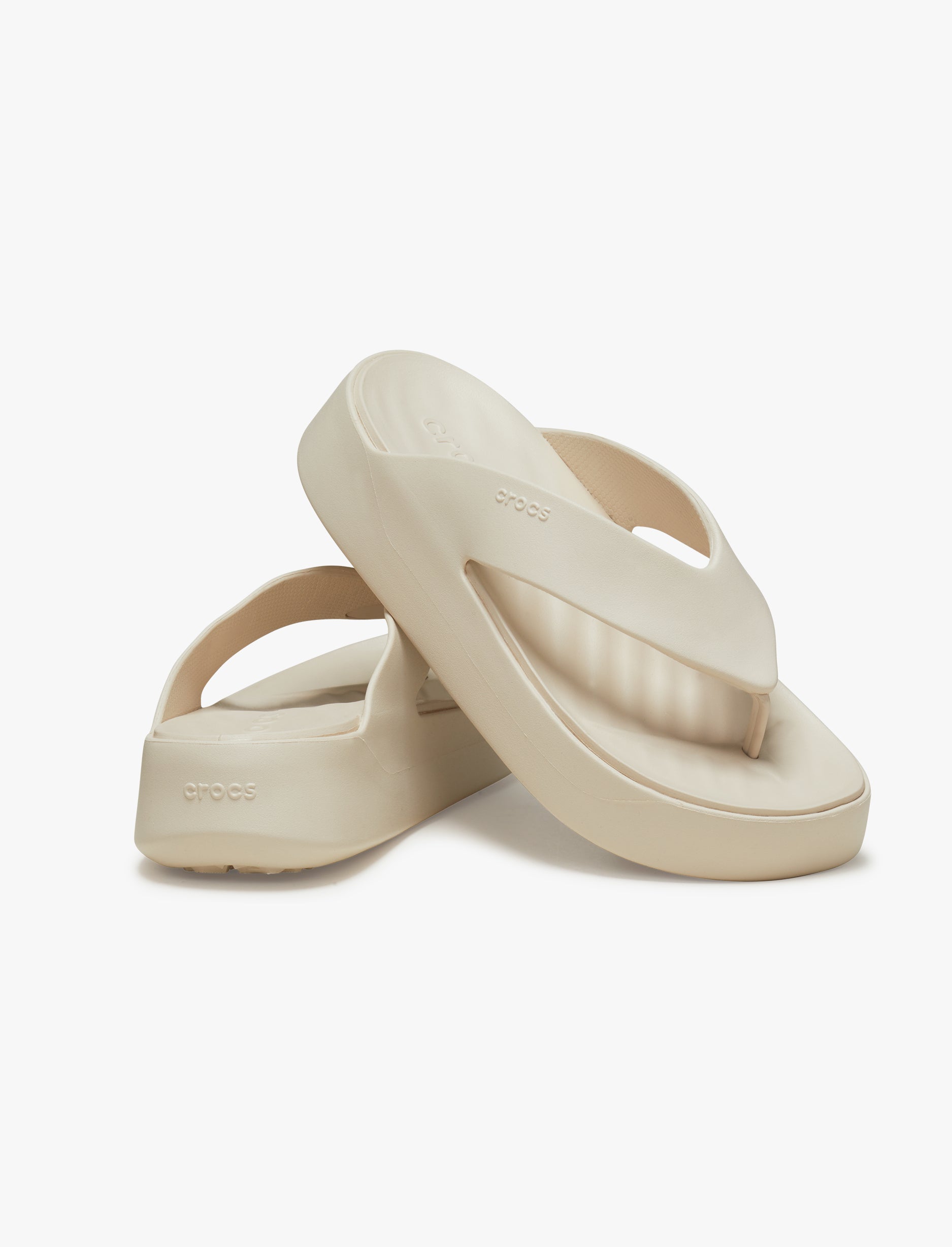 Crocs Getaway Platform Flip - כפכפי אצבע פלטפורמה קרוקס לנשים בצבע סטוקו