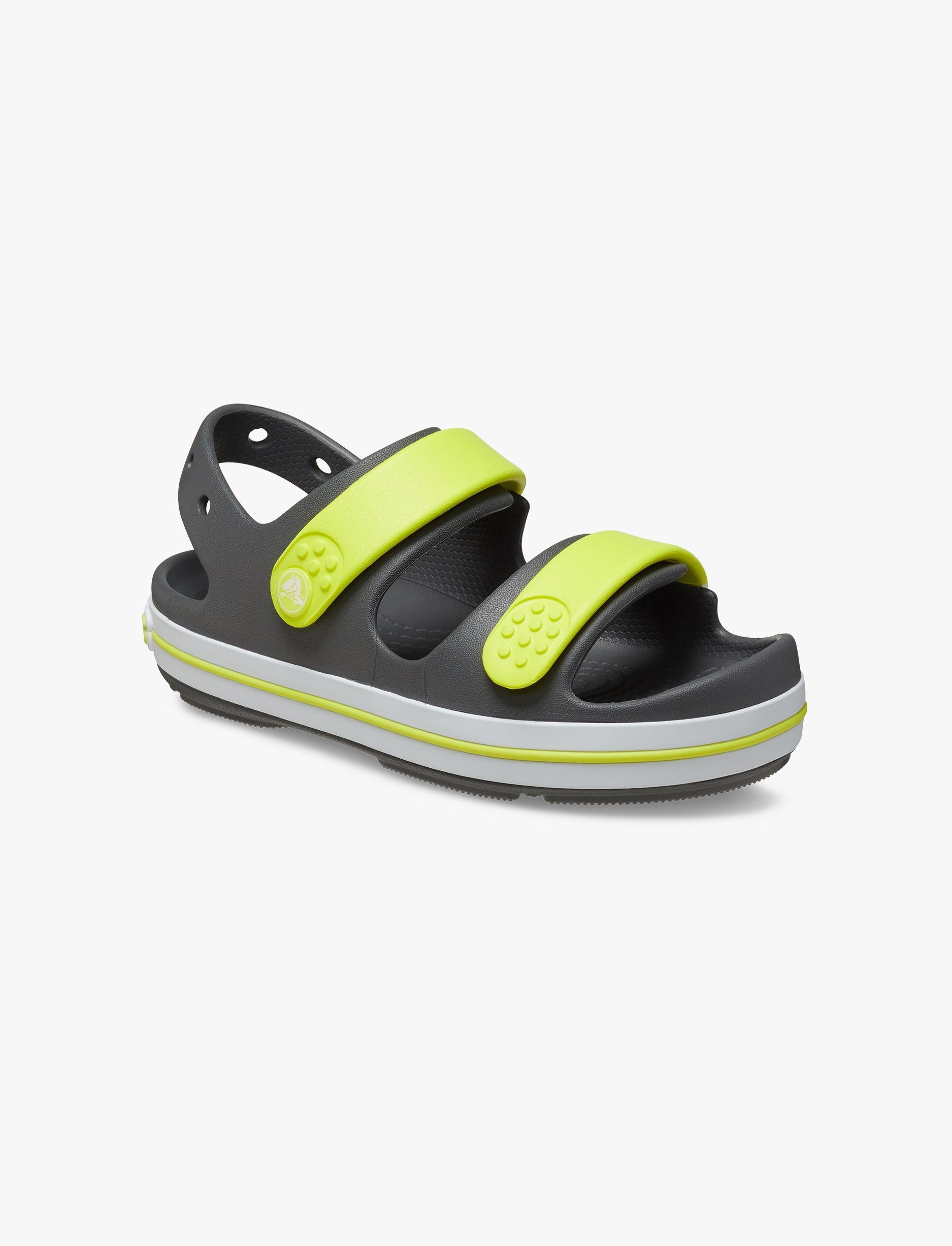 Crocs Crocband Cruiser Sandal K - סנדלי קרוקבנד לילדים בצבע אפור/ירוק זרחני
