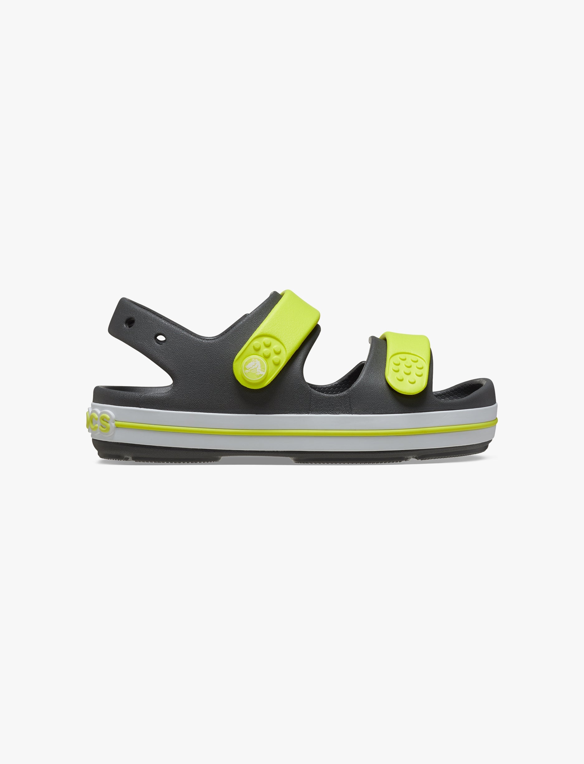 Crocs Crocband Cruiser Sandal K - סנדלי קרוקבנד לילדים בצבע אפור/ירוק זרחני