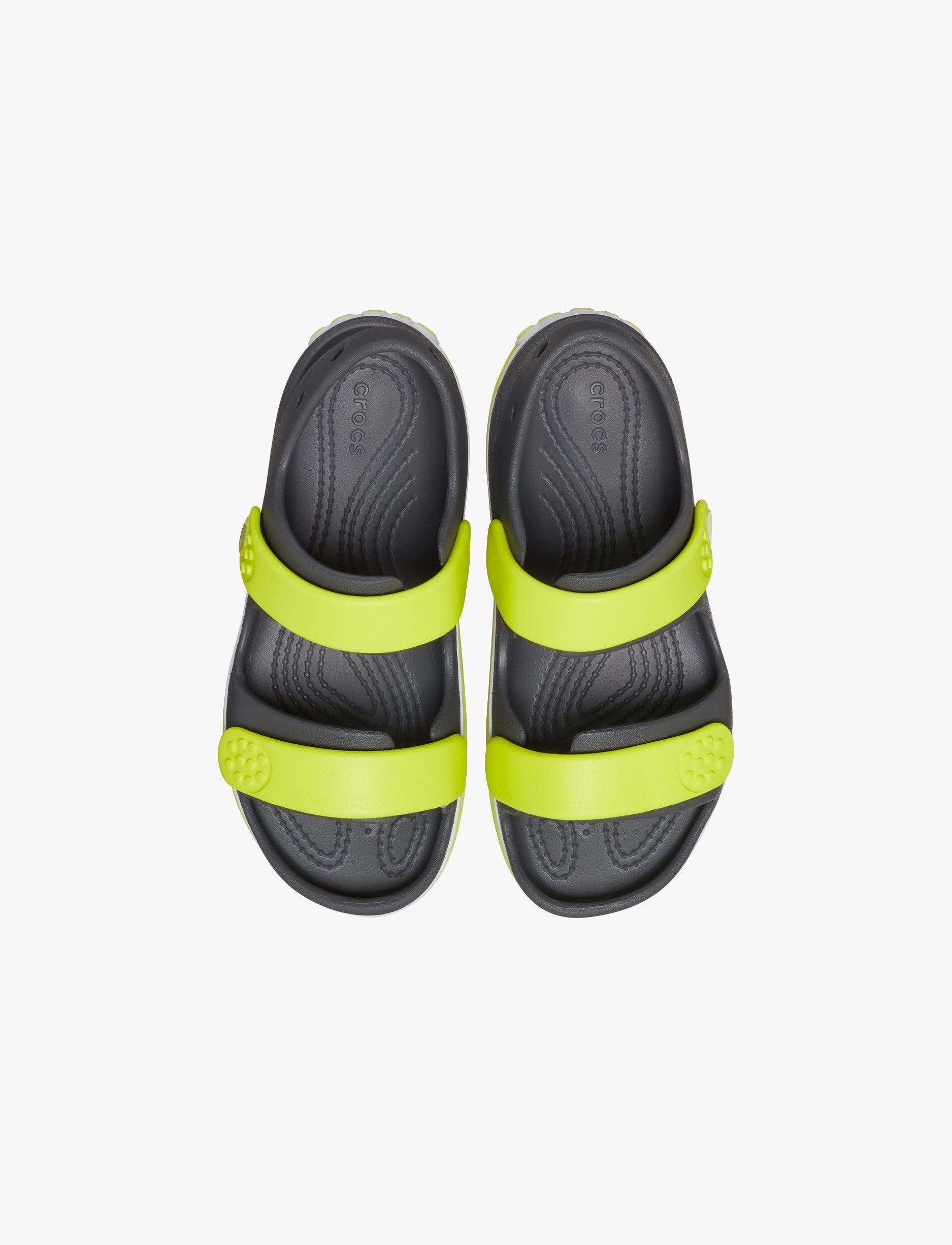 Crocs Crocband Cruiser Sandal K - סנדלי קרוקבנד לילדים בצבע אפור/ירוק זרחני