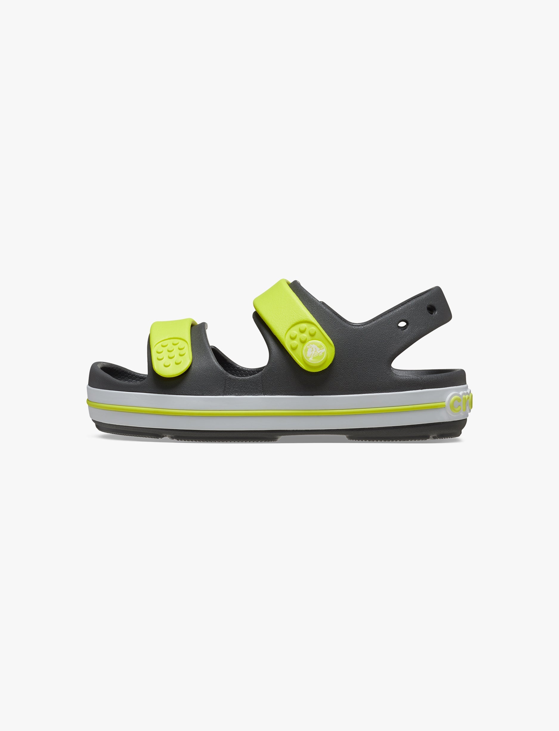 Crocs Crocband Cruiser Sandal K - סנדלי קרוקבנד לילדים בצבע אפור/ירוק זרחני