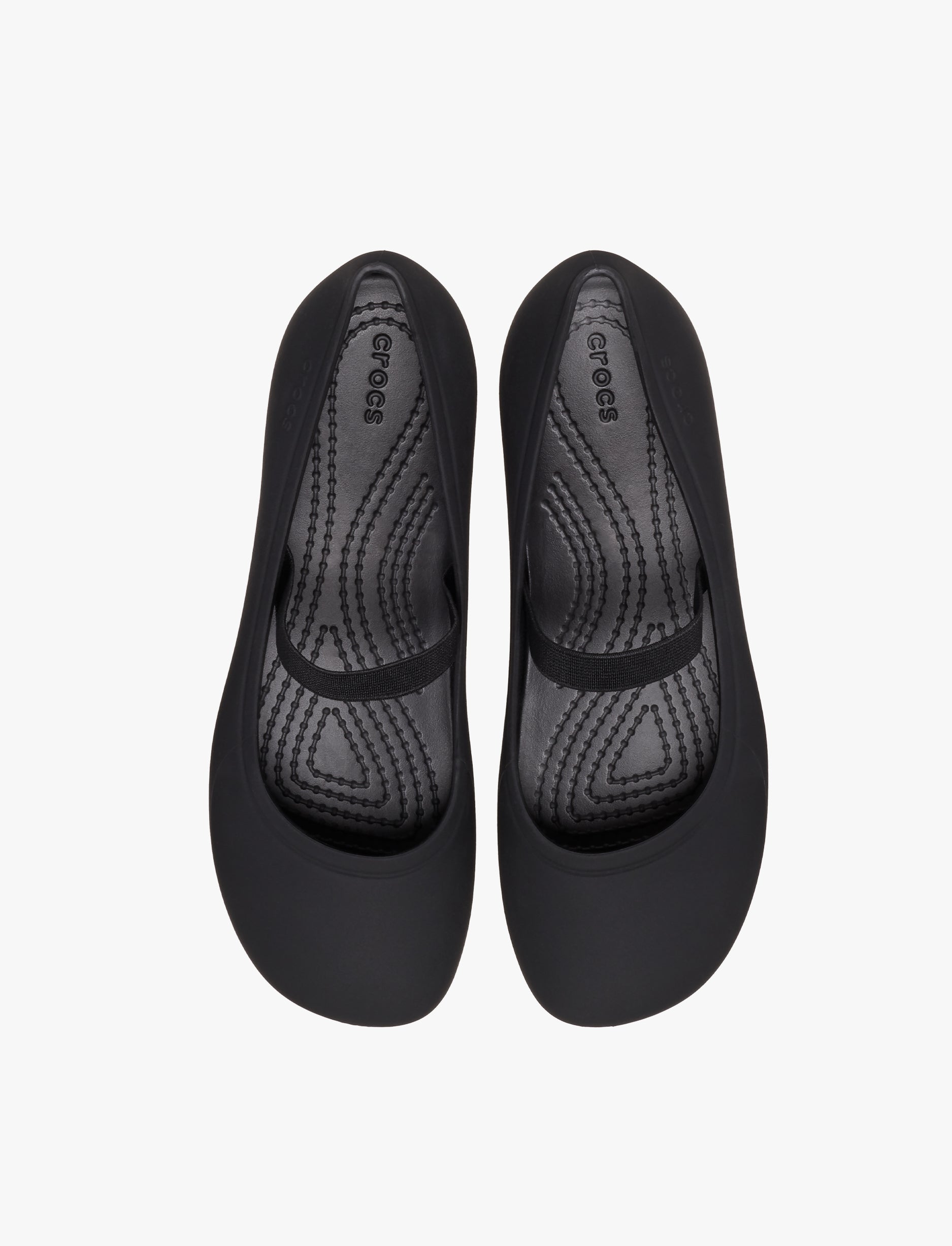 Crocs Brooklyn Flat T - נעלי בובה שטוחות קרוקס ברוקלין לבנות בצבע שחור