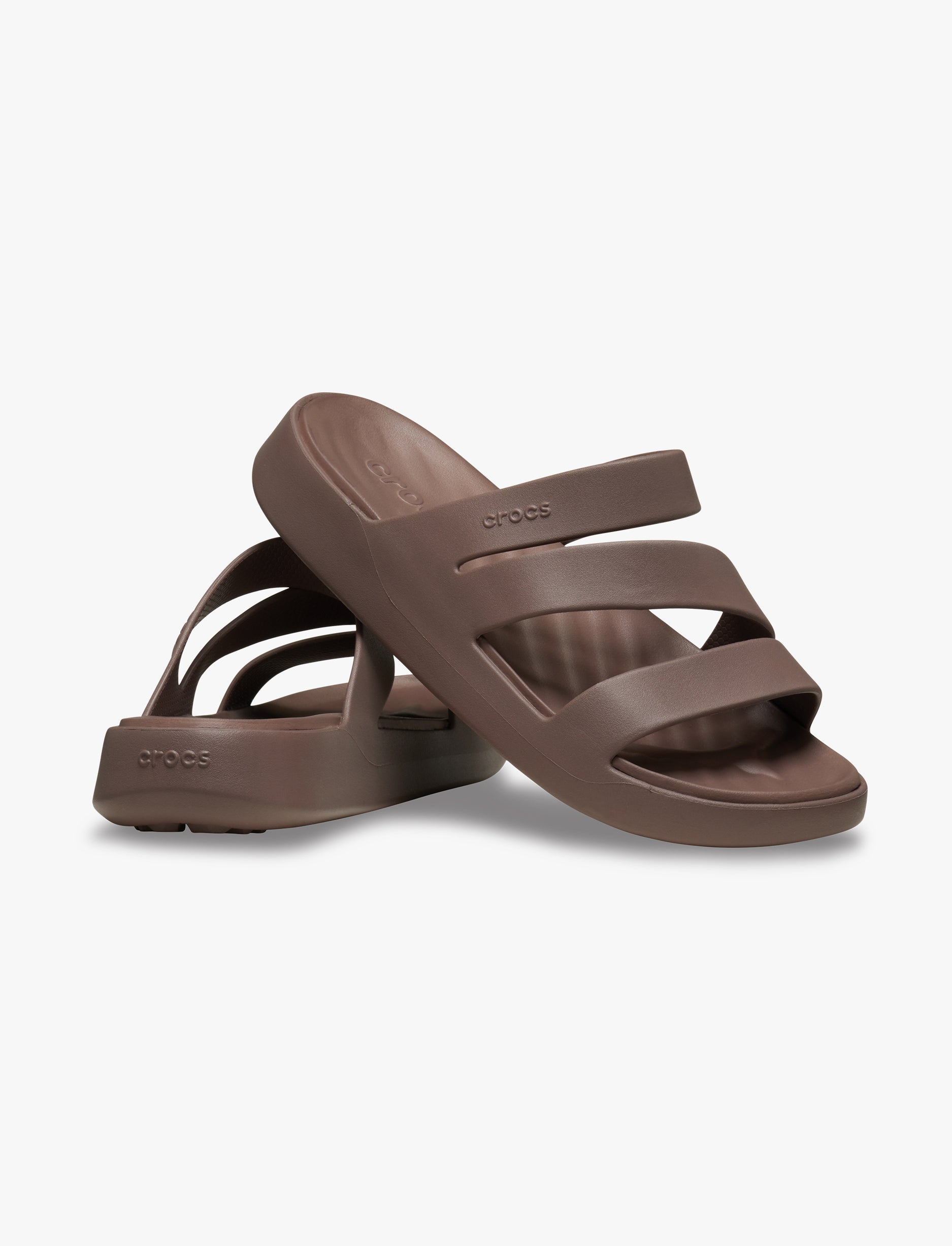 Crocs Getaway Strappy - כפכפי קרוקס לנשים בצבע חום