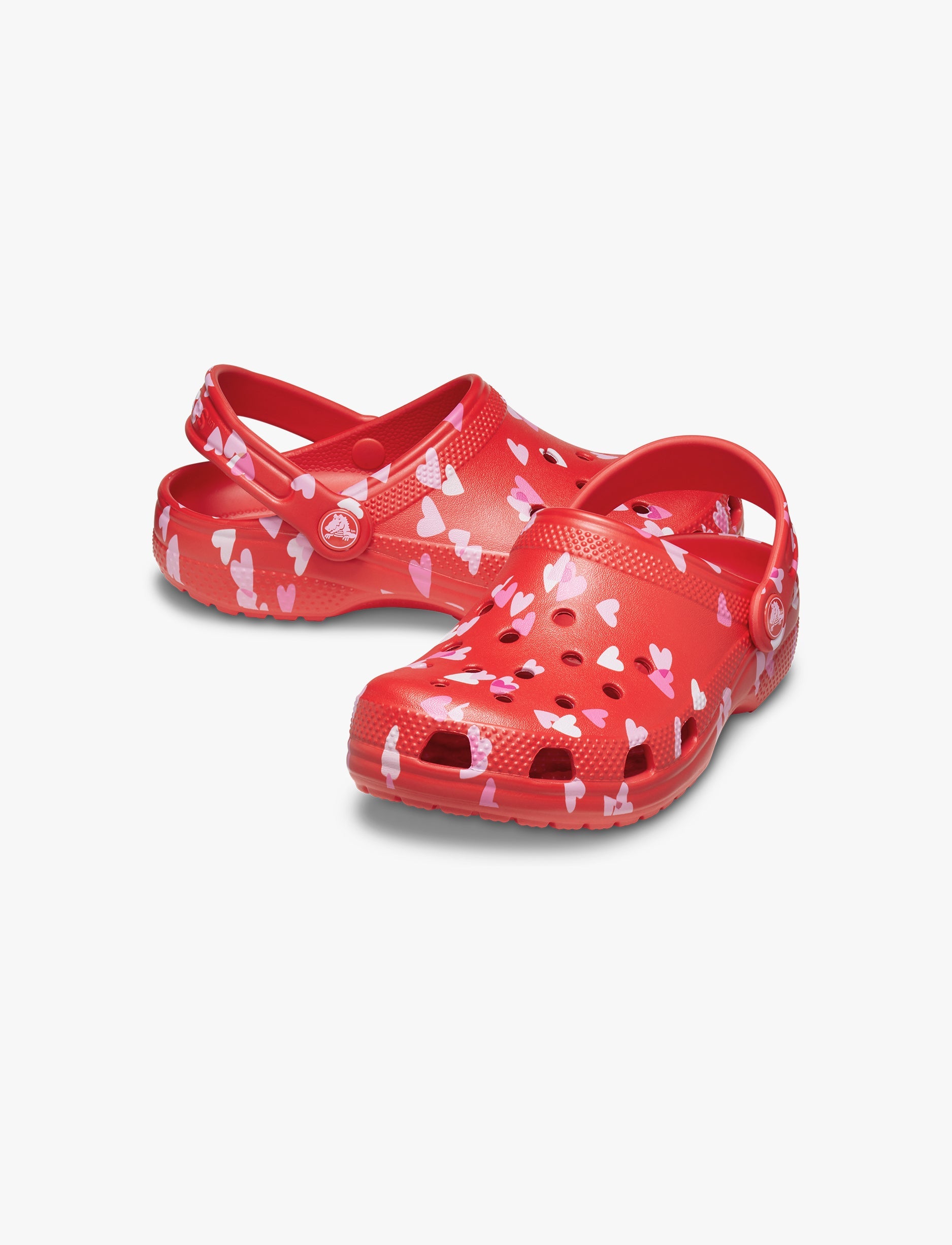Crocs Classic VDay Clog T - כפכפי קרוקס לילדות בהדפס לבבות בצבע ורוד מידות קטנות