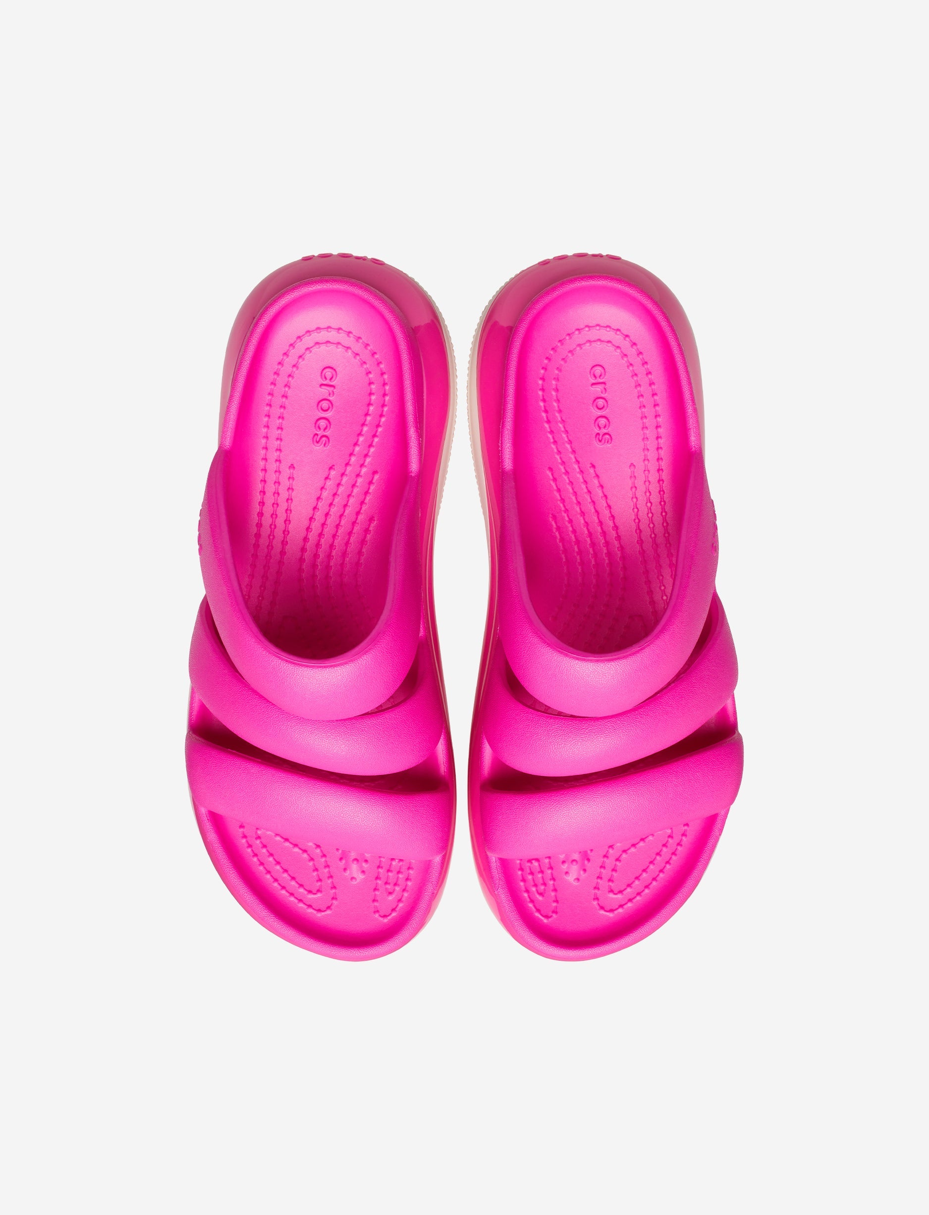 Crocs Mega Crush Triple Strap - סנדלי פלטפורמה קרוקס מגה קראש בצבע ורוד