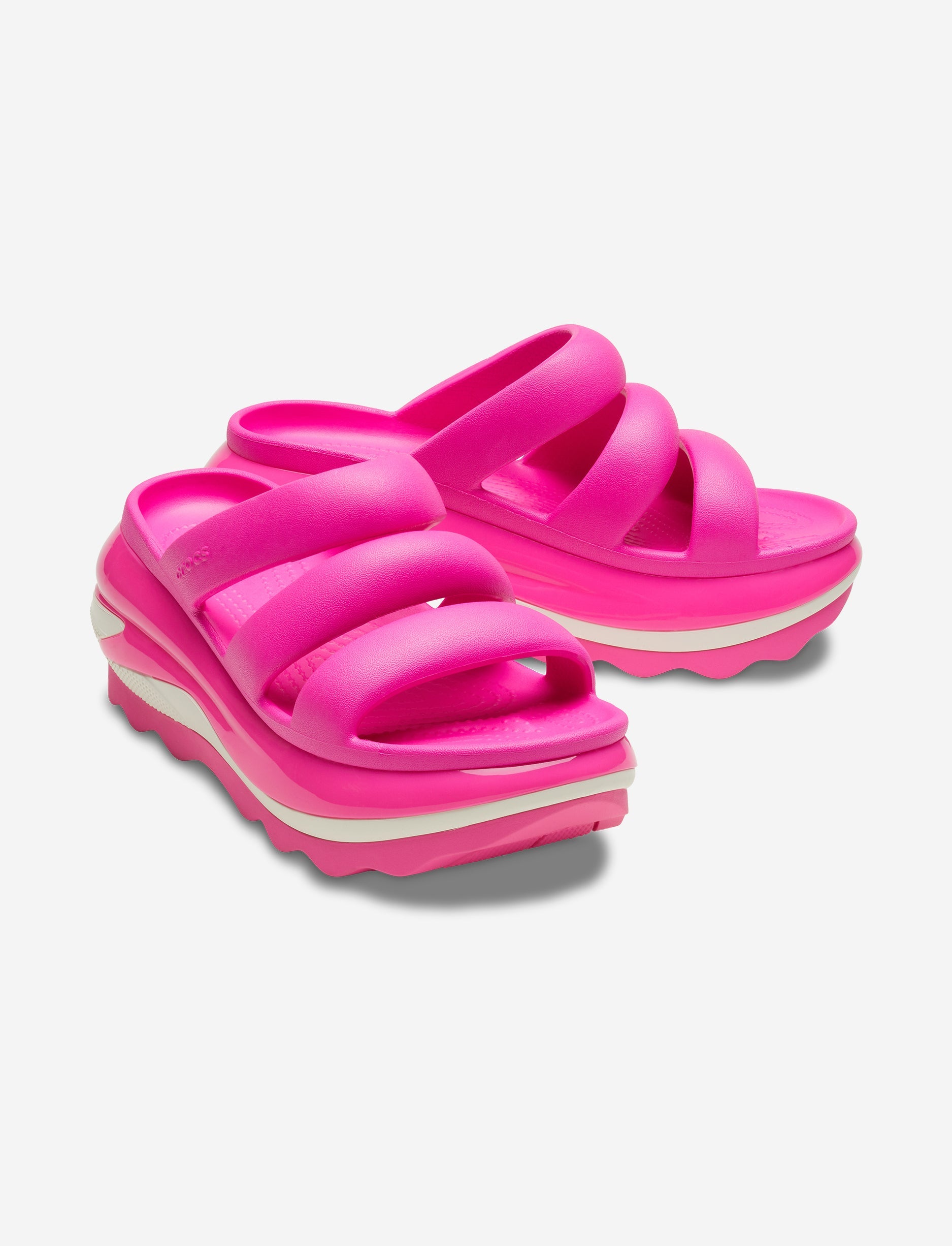 Crocs Mega Crush Triple Strap - סנדלי פלטפורמה קרוקס מגה קראש בצבע ורוד