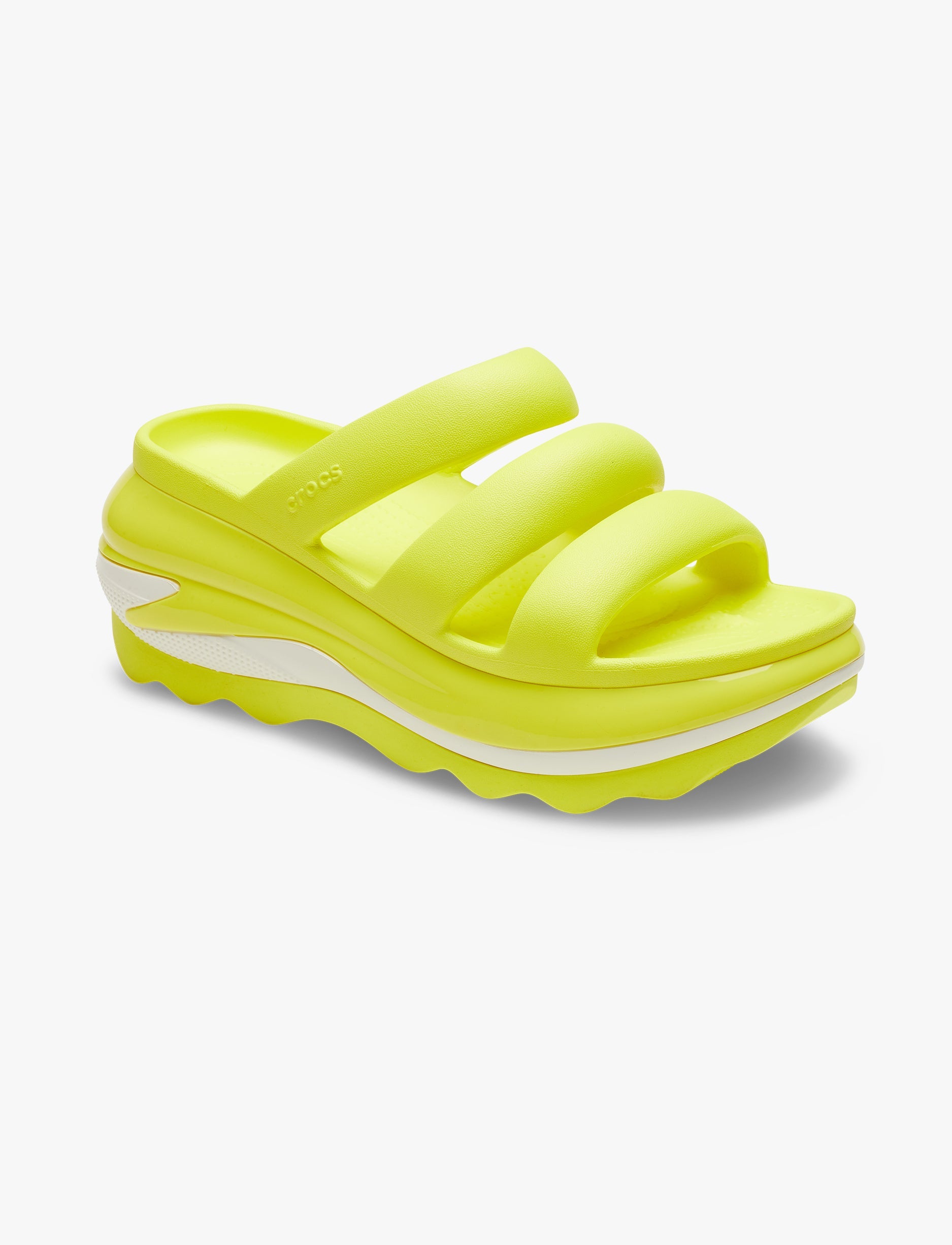Crocs Mega Crush Triple Strap - סנדלי פלטפורמה קרוקס מגה קראש בצבע ירוק