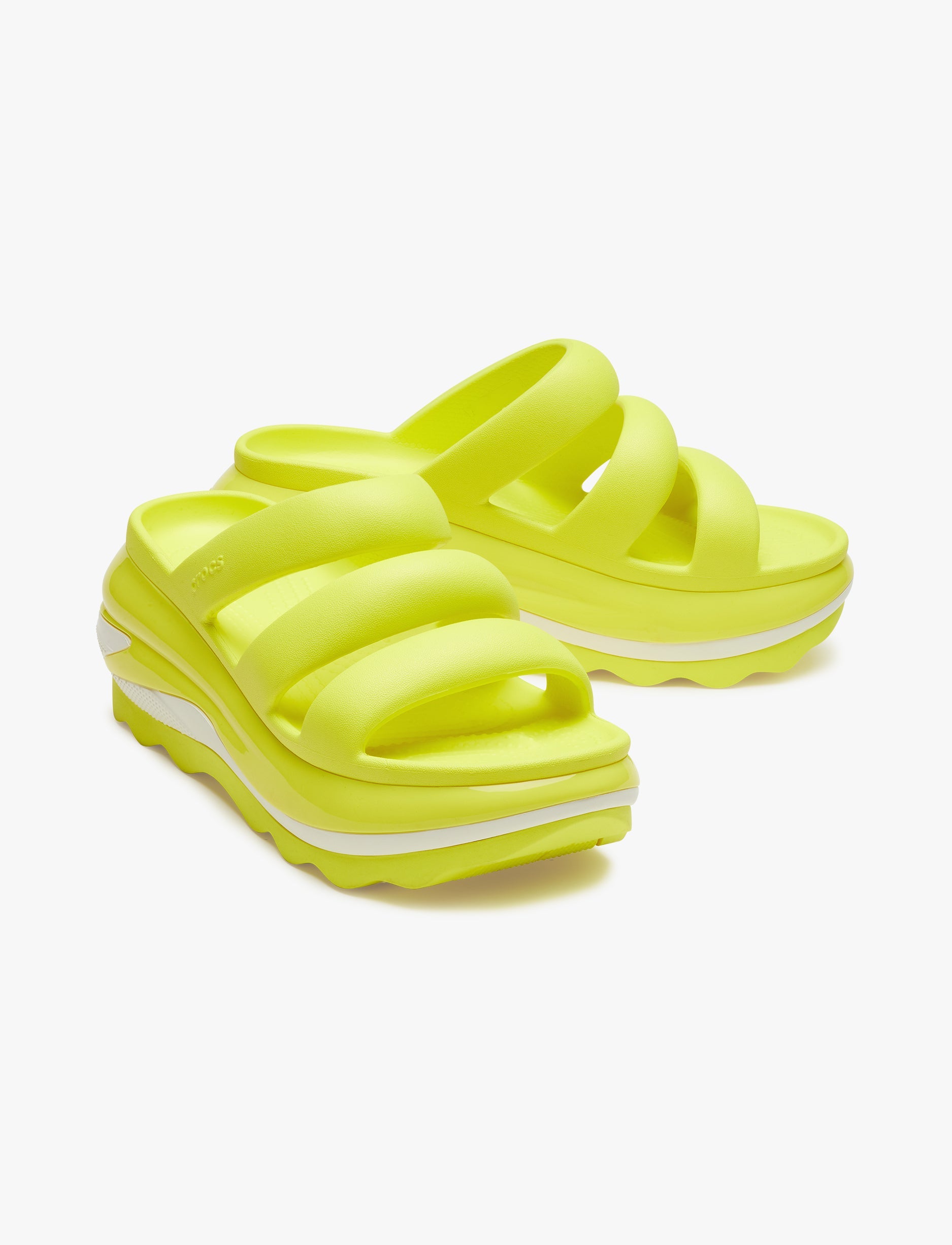 Crocs Mega Crush Triple Strap - סנדלי פלטפורמה קרוקס מגה קראש בצבע ירוק