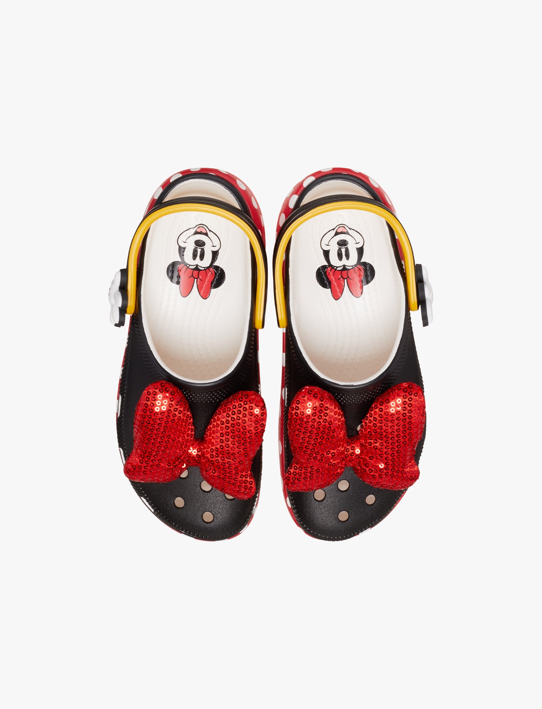 Crocs Minnie Mouse Classic Platform Clog - כפכפי פלטפרומה קרוקס מיני מאוס לנשים בצבע שחור/אדום/לבן