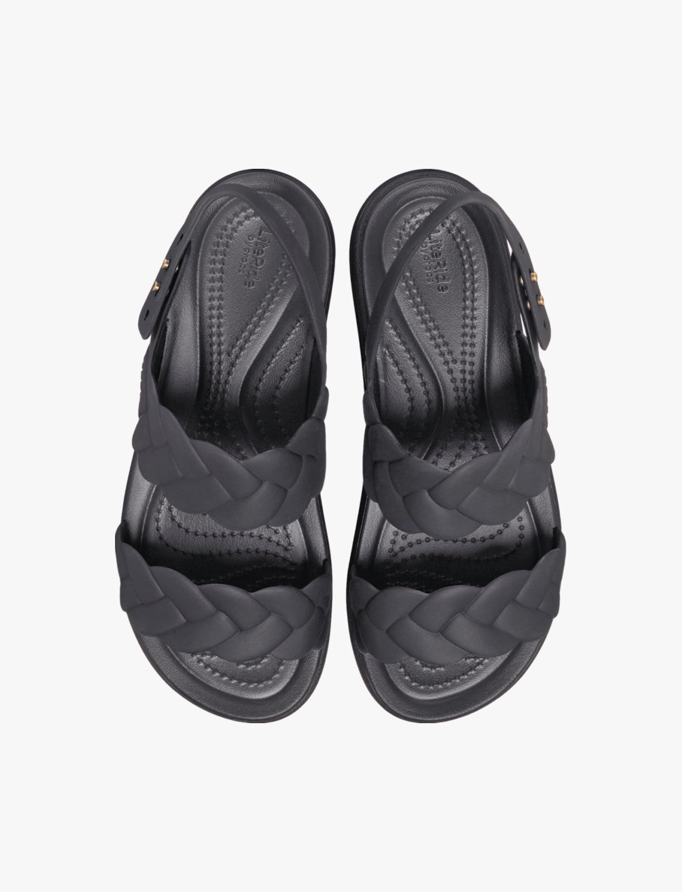 Crocs Brooklyn Woven Upper Low Wedge - סנדלי פלטפורמה קרוקס ברוקלין לנשים בצבע שחור