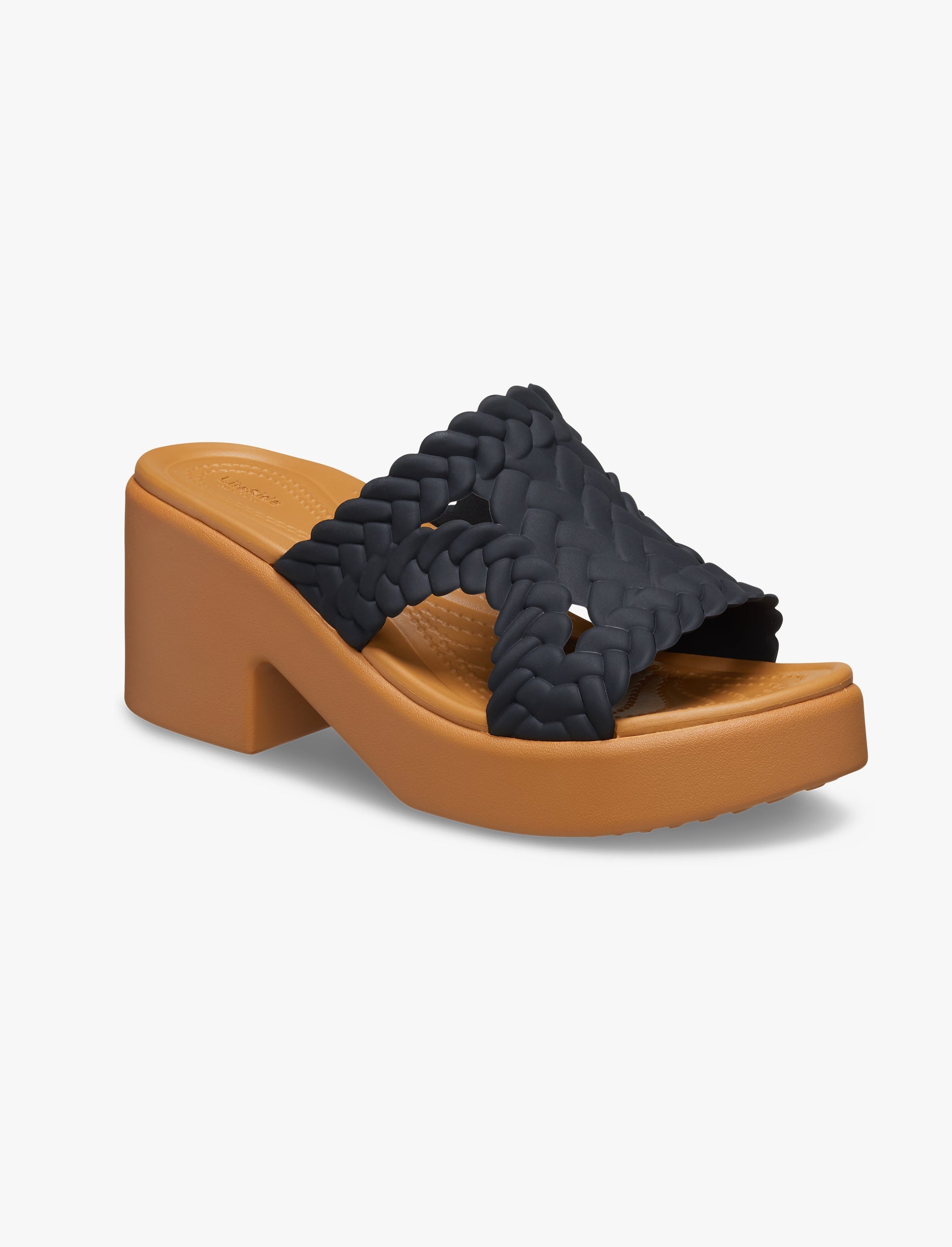 Crocs Brooklyn Woven Slide Heel - כפכפי עקב קרוקס ברוקלין לנשים בצבע שחור