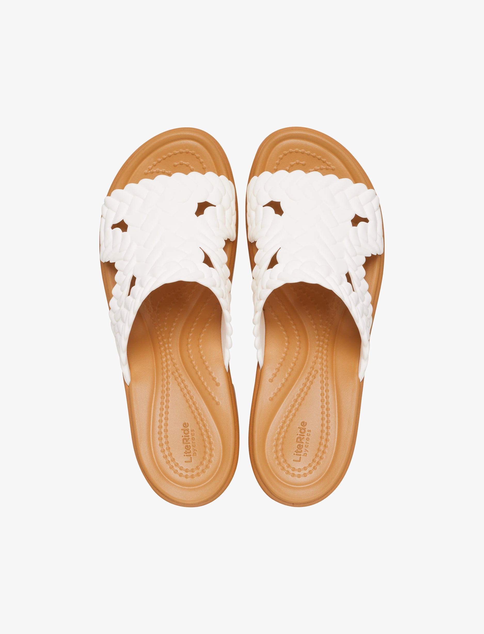 Crocs Brooklyn Woven Slide Heel - כפכפי עקב קרוקס ברוקלין לנשים בצבע לבן