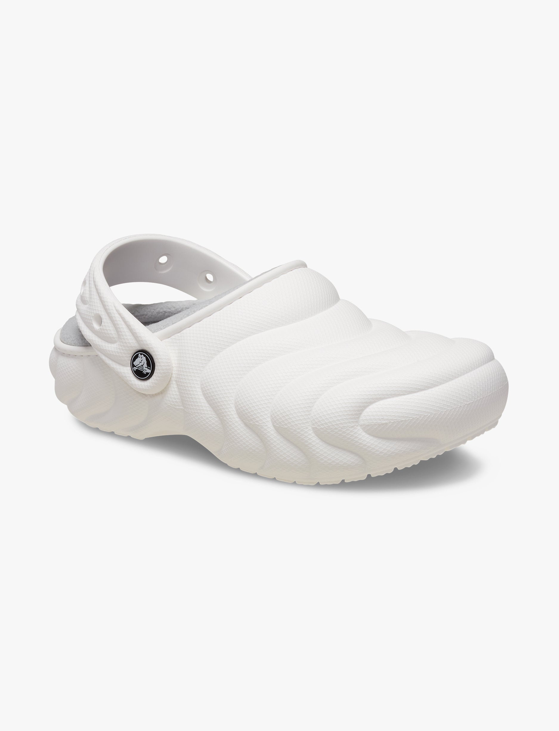 Crocs Classic Lined Overpuff Clog - כפכפים פרוותיים קרוקס בצבע לבן
