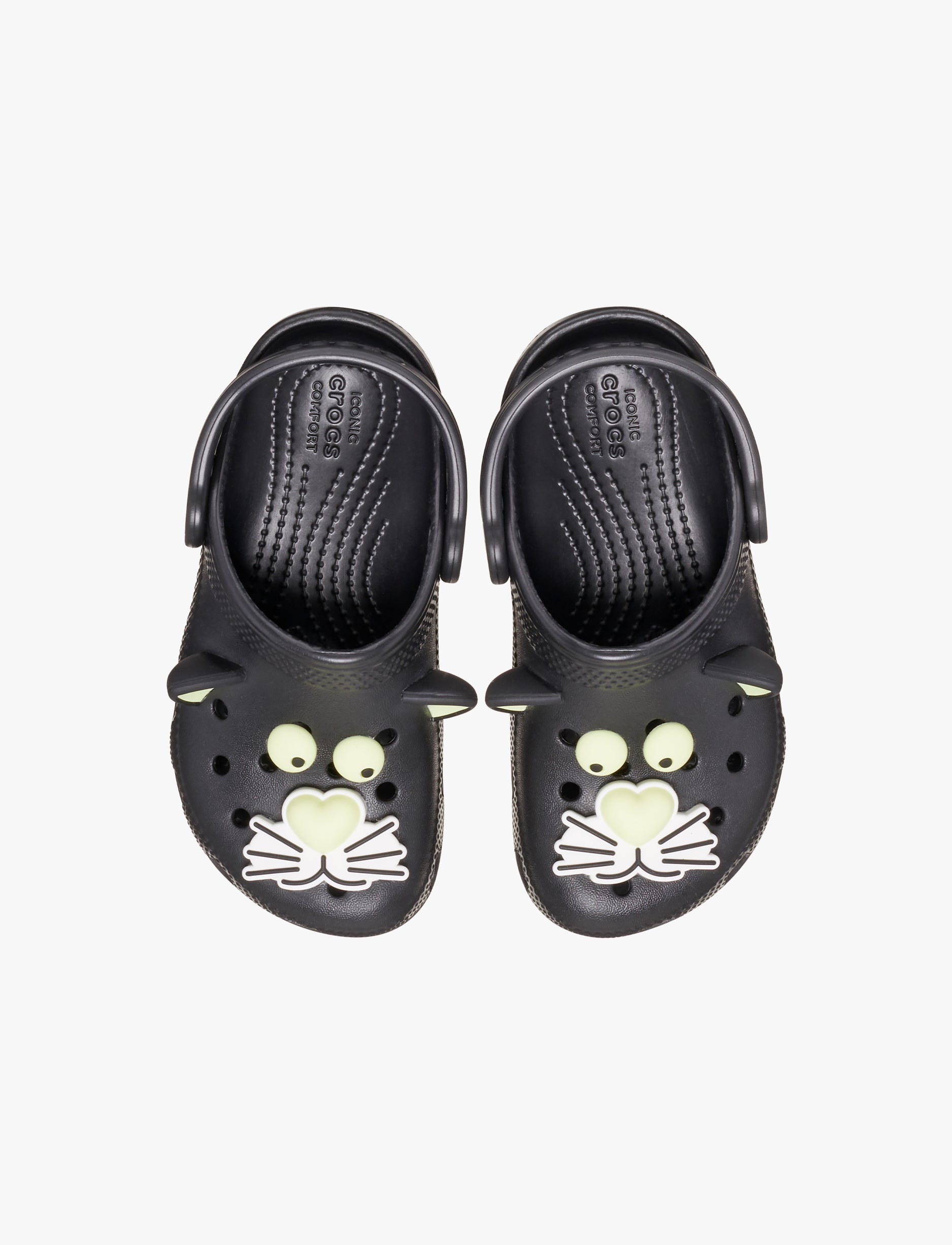 Crocs Classic Glow Black Cat Clog T - כפכפי קלוג קרוקס לפעוטות בצבע שחור
