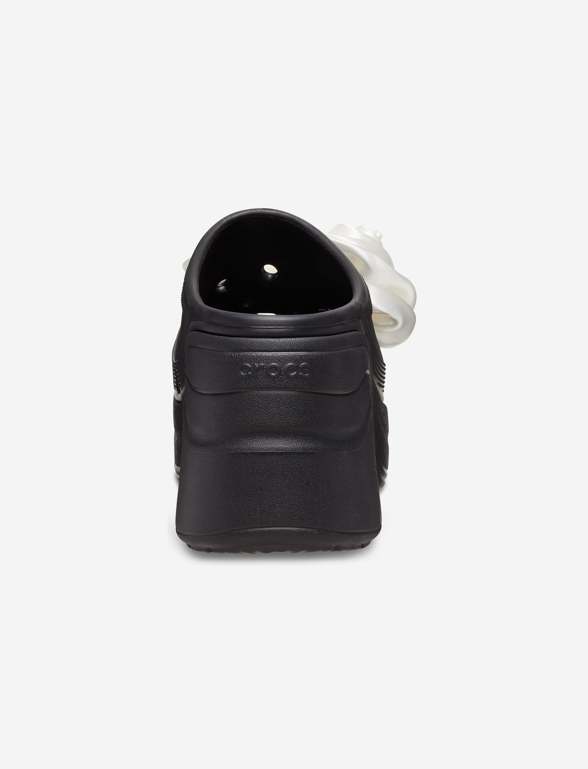 Crocs Siren Rosette Clog - כפכפי עקב פלטפורמה קרוקס בעיטור פפיון בצבע שחור/לבן
