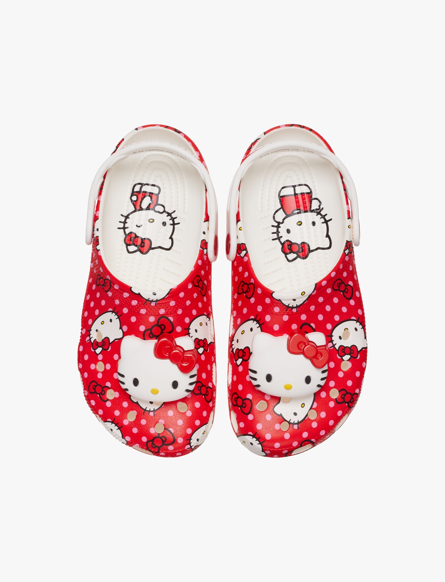 Crocs Hello Kitty Red Classic Clog- כפכפי קרוקס קלוג הלו קיטי לנשים בצבע אדום/לבן