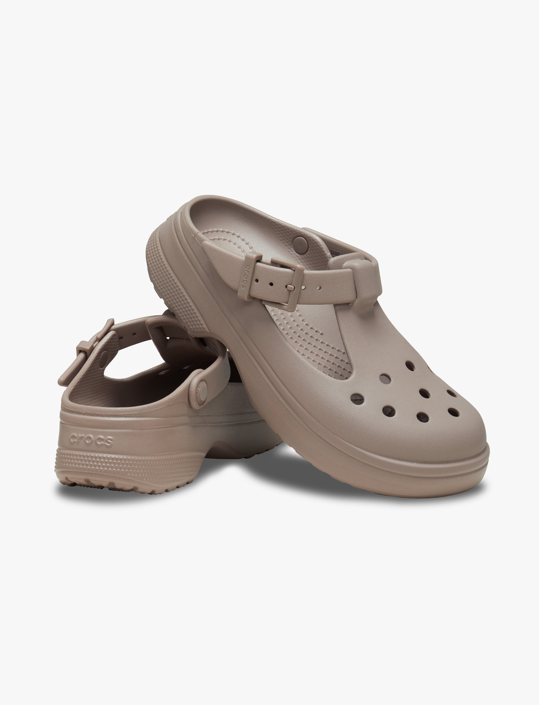Crocs Classic Mary Jane Clog - כפכפי קרוקס לנשים מרי ג'ין בצבע טאופ