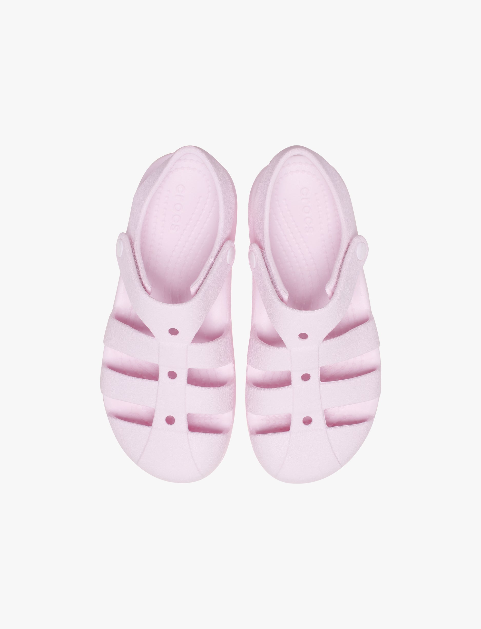 Crocs Classic Fisherman K - סנדלי קרוקס פישרמן לבנות בצבע ורוד חלבי