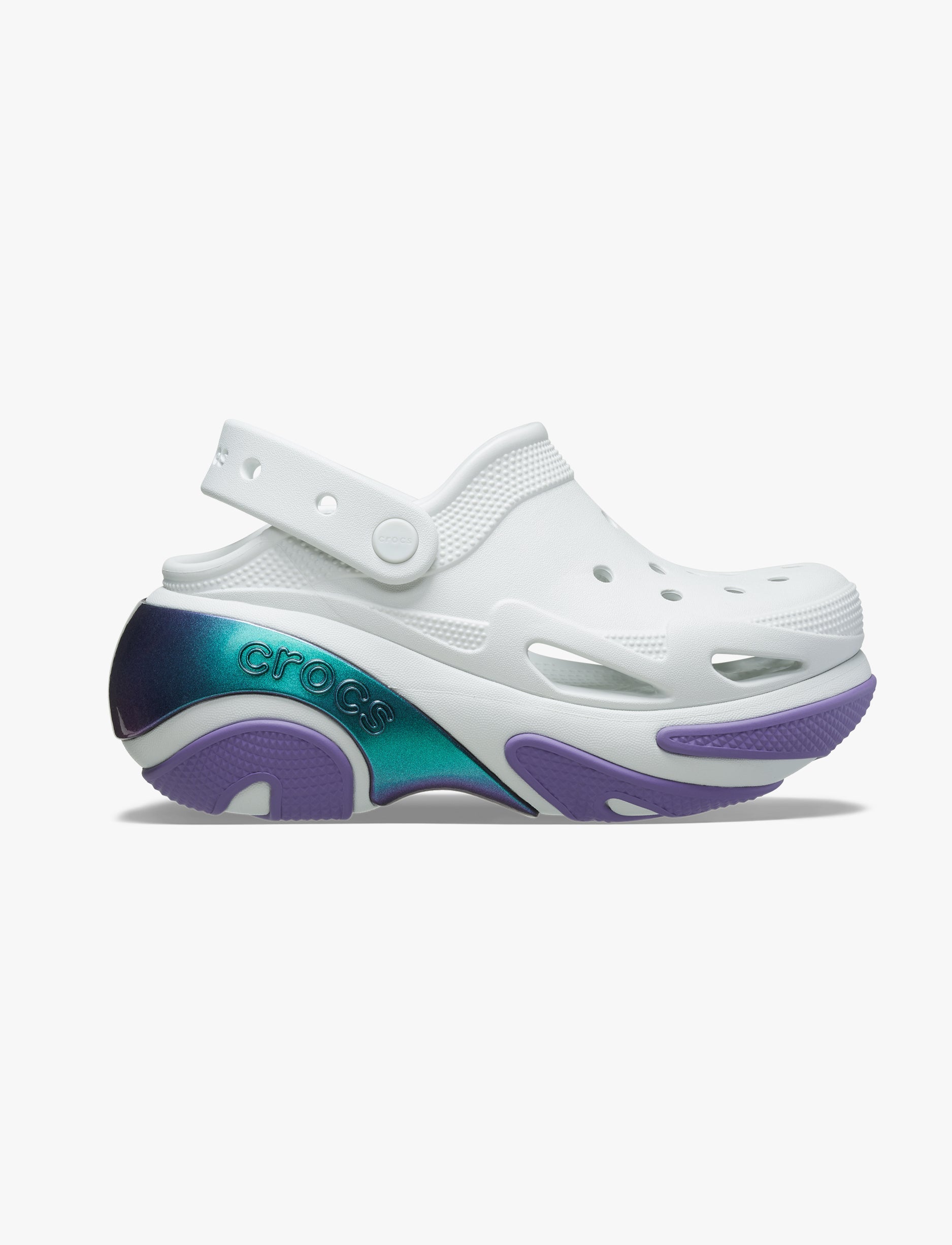 Crocs Bubble Crush Reflector Clog - כפכפי פלטפורמה קלוג באבל קראש קרוקס לנשים בצבע כחול מון לייט