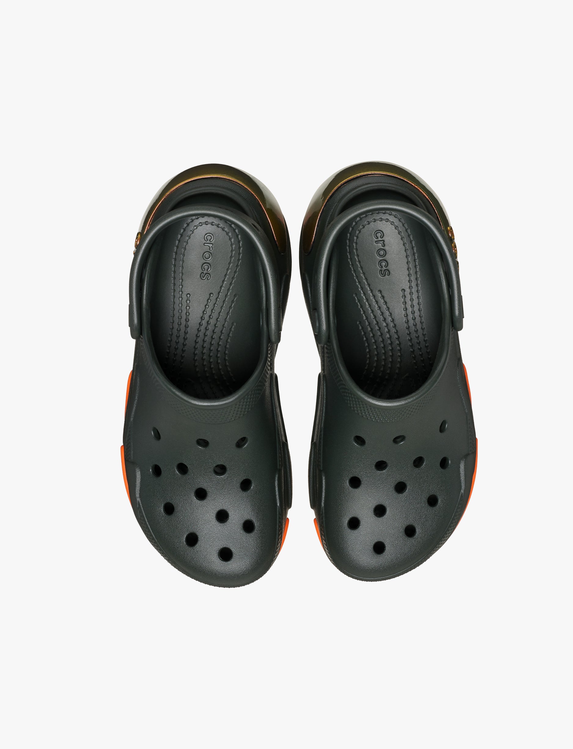 Crocs Bubble Crush Reflector Clog - כפכפי פלטפורמה קלוג באבל קראש קרוקס לנשים בצבע שחור/כתום