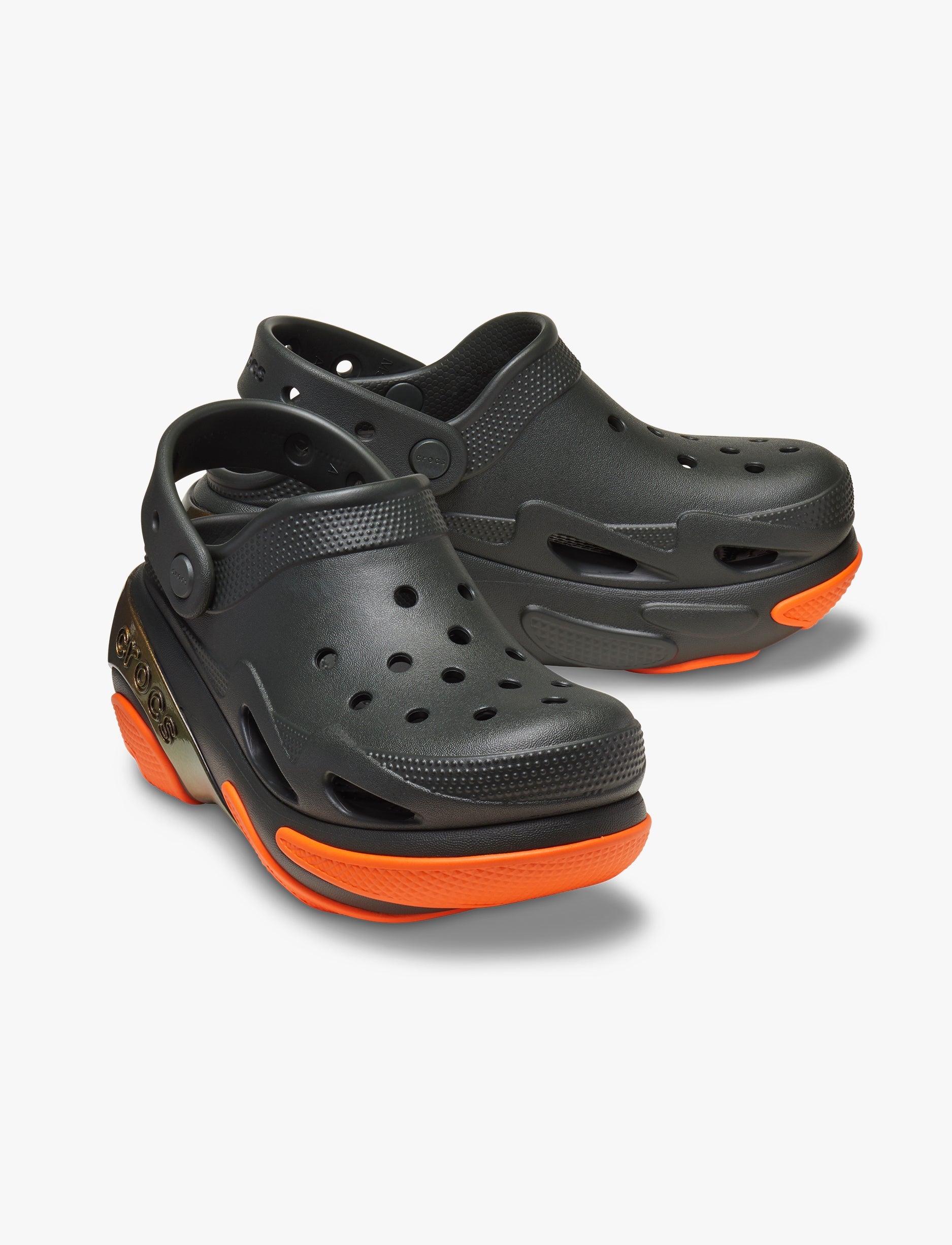 Crocs Bubble Crush Reflector Clog - כפכפי פלטפורמה קלוג באבל קראש קרוקס לנשים בצבע שחור/כתום