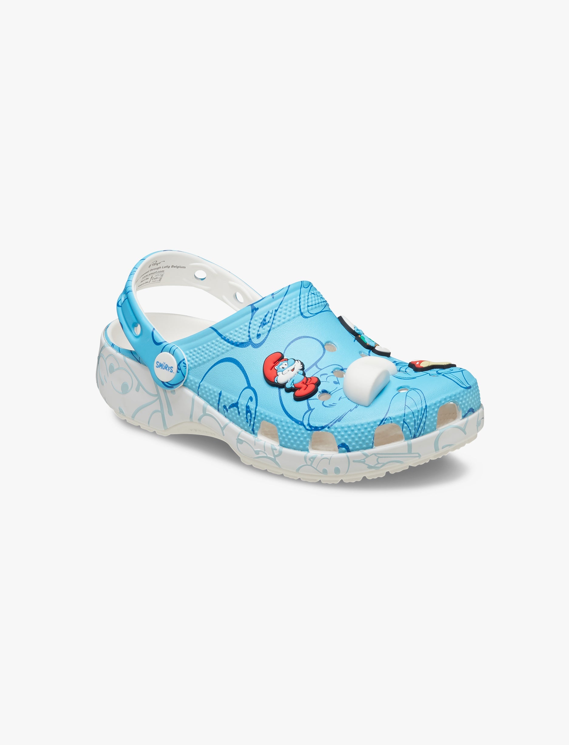 Crocs Smurfs Classic Clog K - כפכפי קרוקס קלוג הדרדסים לילדים בצבע תכלת/לבן