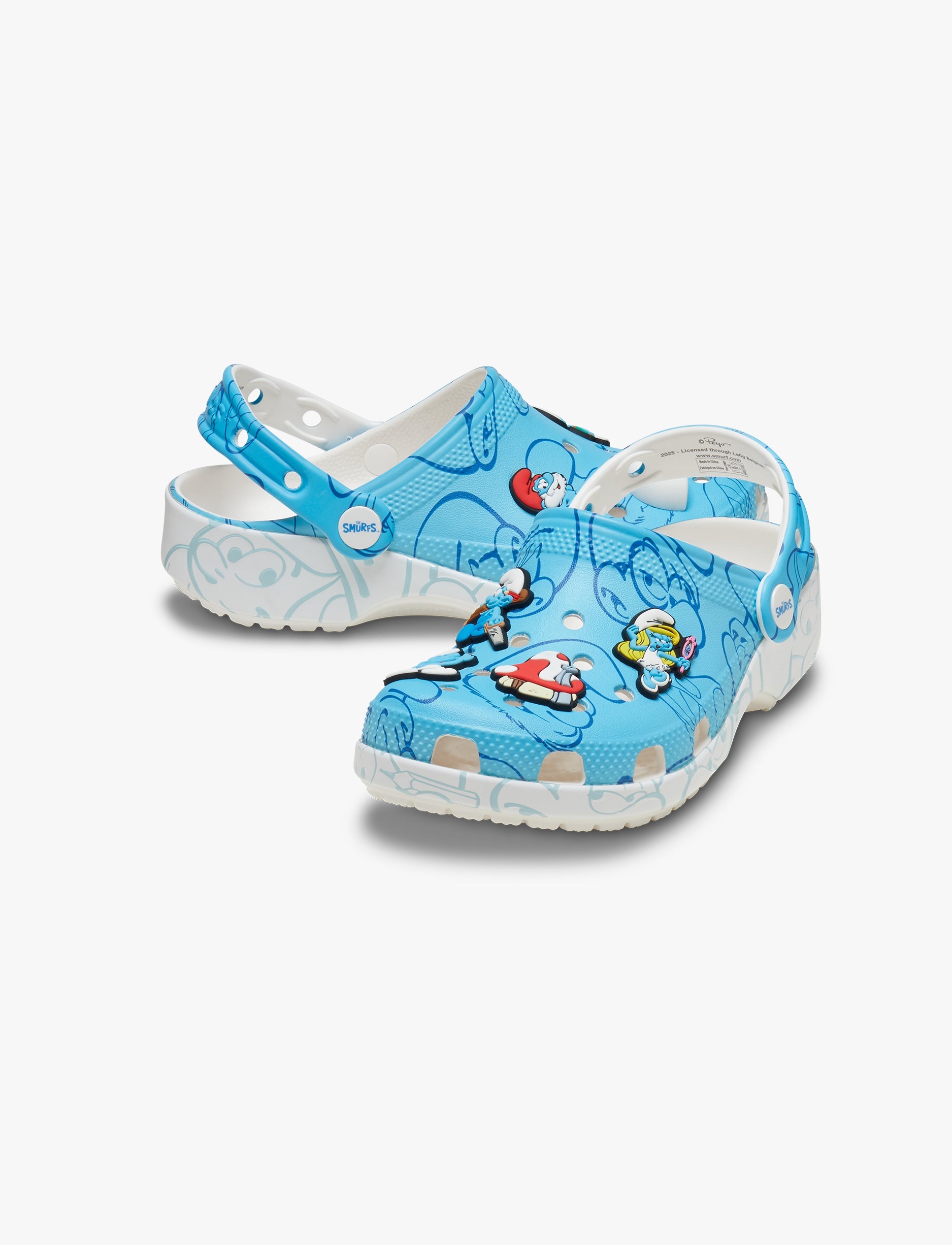 Crocs Smurfs Classic Clog K - כפכפי קרוקס קלוג הדרדסים לילדים בצבע תכלת/לבן