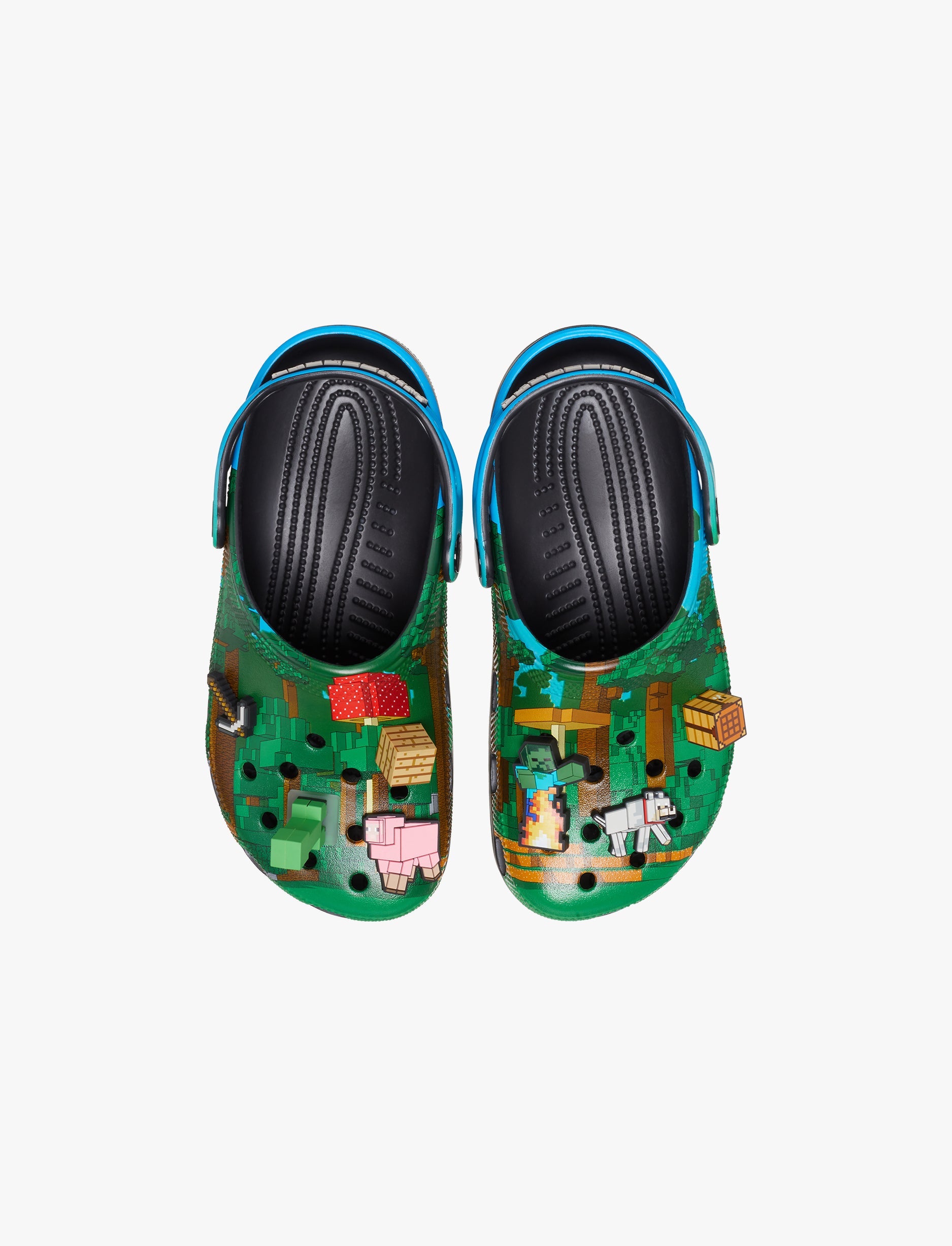 Crocs Minecraft Classic Clog K -כפכפי קרוקס קלוג מיינקרפט לילדים בצבע ירוק/שחור