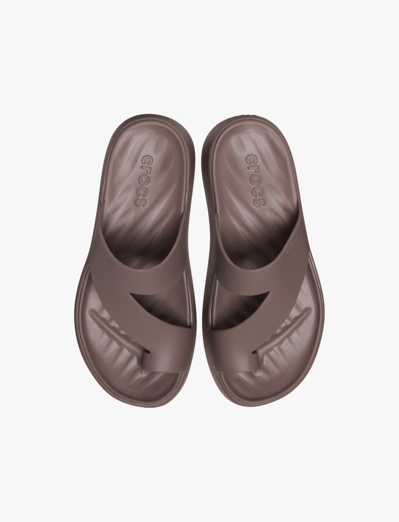 Crocs Getaway Platform Toe Loop - כפכפי אצבע פלטפורמה קרוקס לנשים בצבע חום