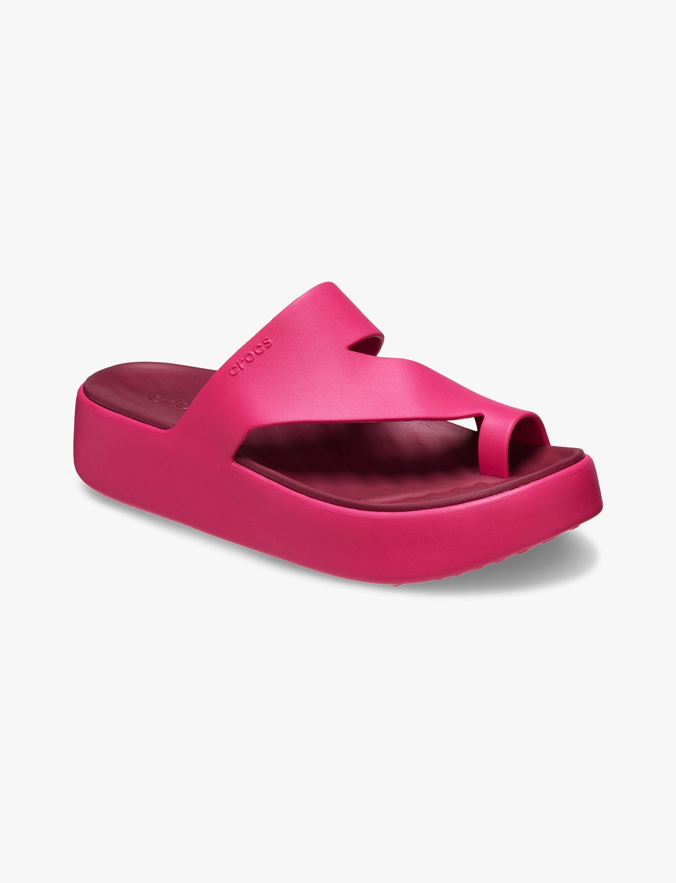 Crocs Getaway Platform Toe Loop - כפכפי אצבע פלטפורמה קרוקס לנשים בצבע ורוד