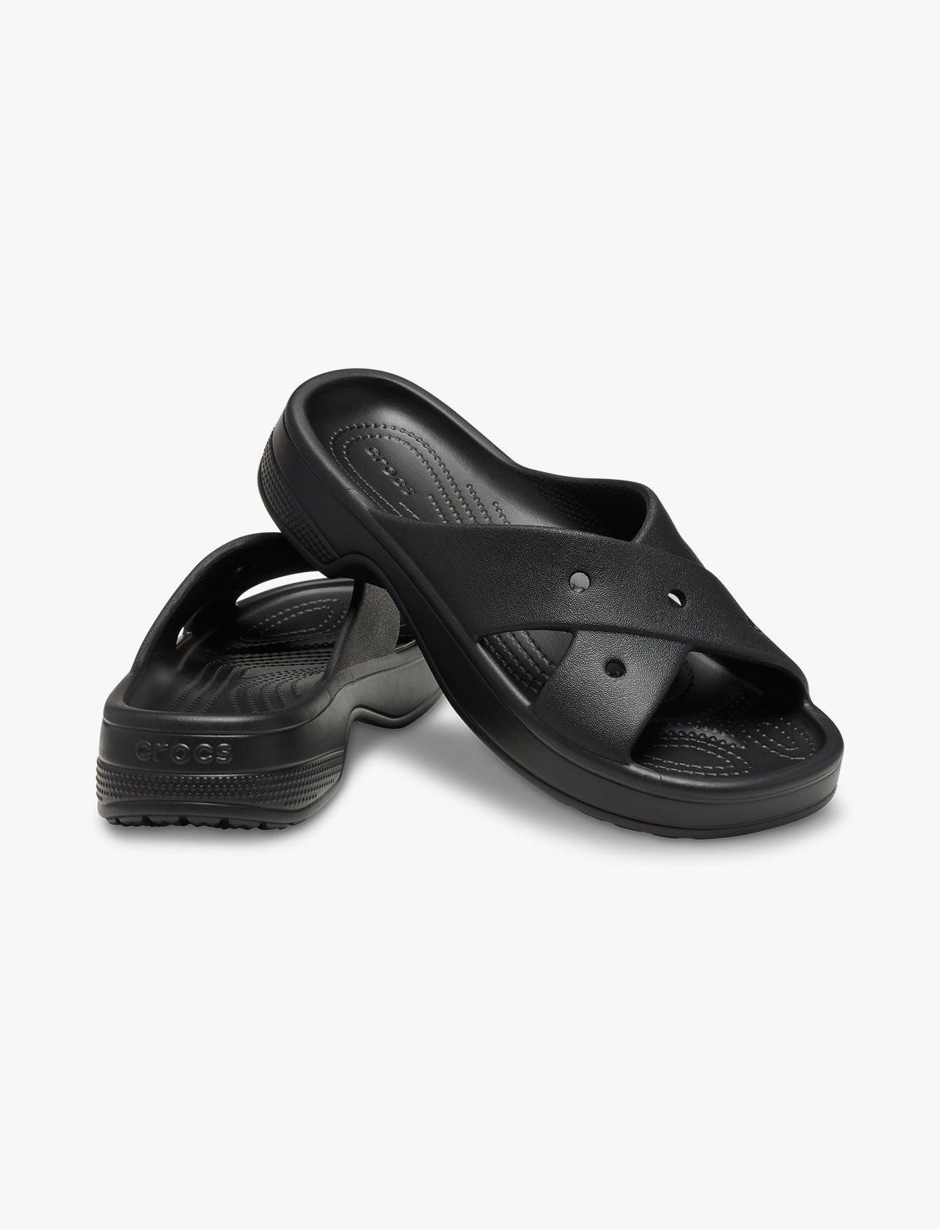 Crocs Classic Women's Cross Strap - כפכפי קרוקס לנשים בצבע שחור