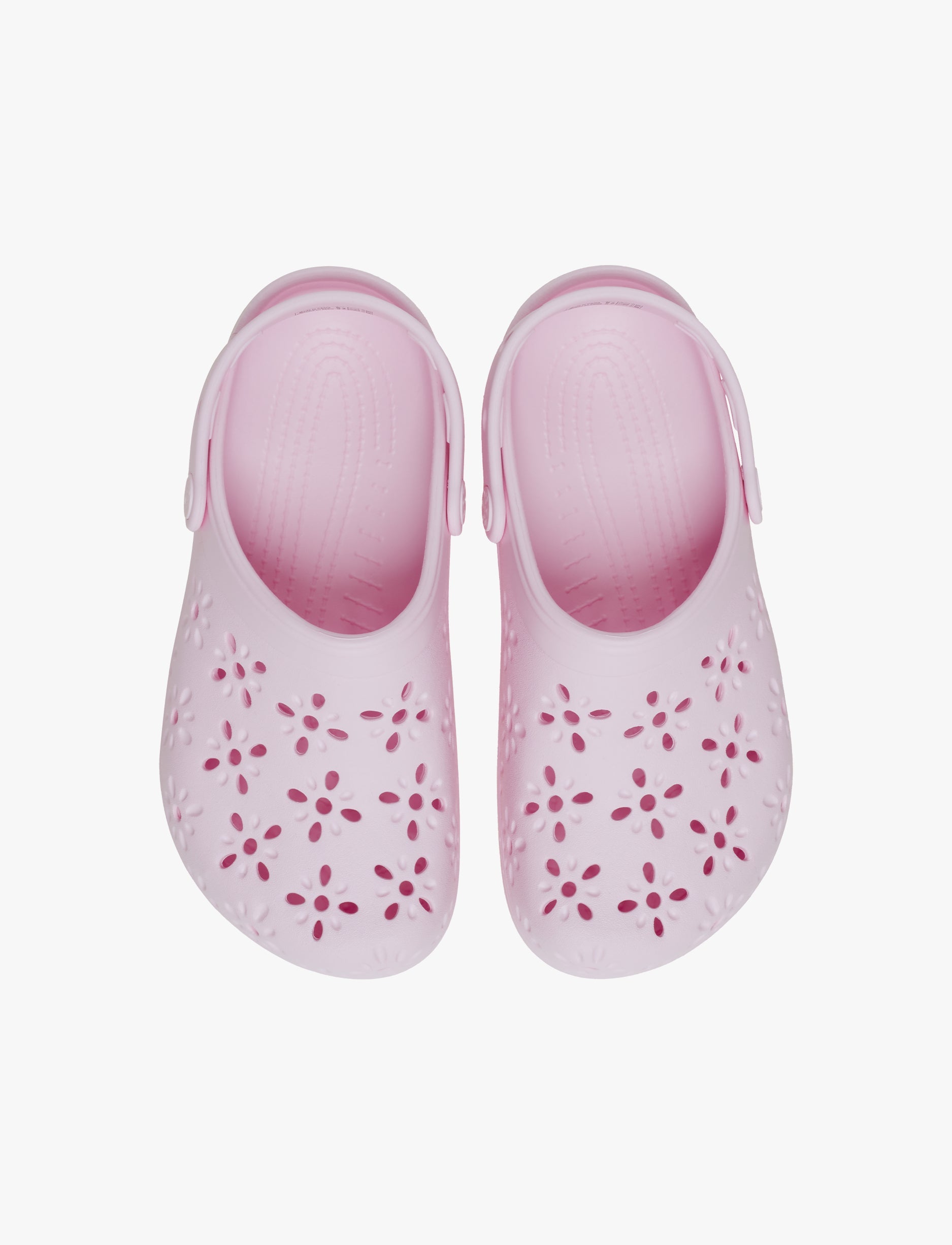 Crocs Classic Floral Cut Out Clog - כפכפי קרוקס לנשים בצבע ורוד חלבי