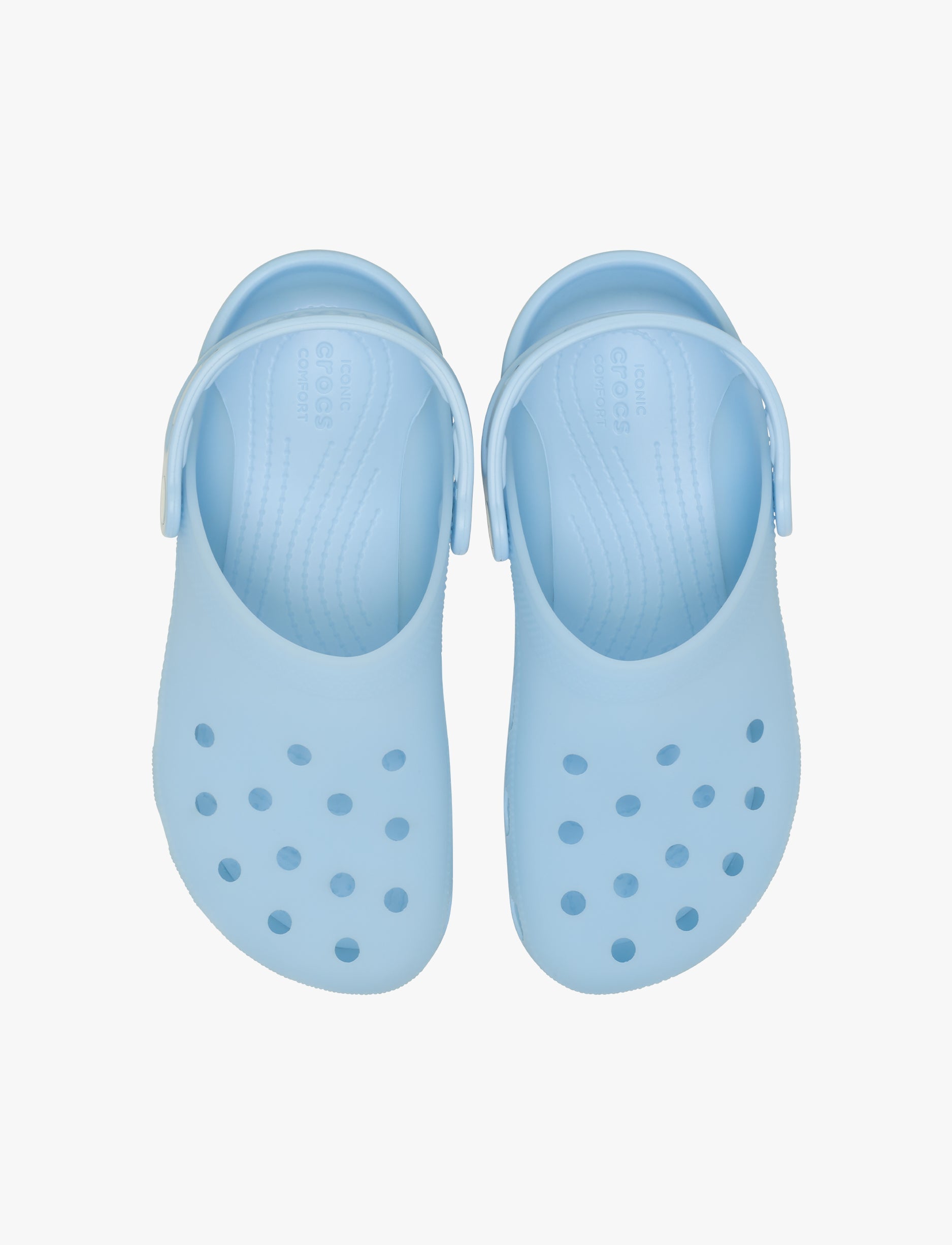 Crocs Classic Frosted Clog - כפכפי קלוג קרוקס בגימור שקוף-מט בצבע כחול-סגלגל