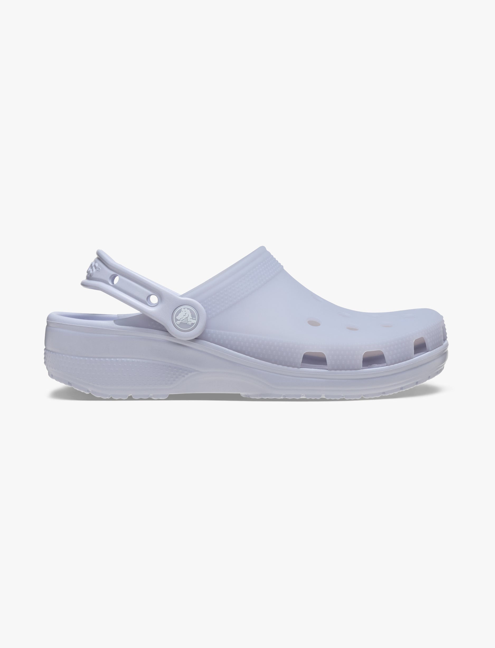 Crocs Classic Frosted Clog - כפכפי קלוג קרוקס בגימור שקוף-מט בצבע סגלגל ירח