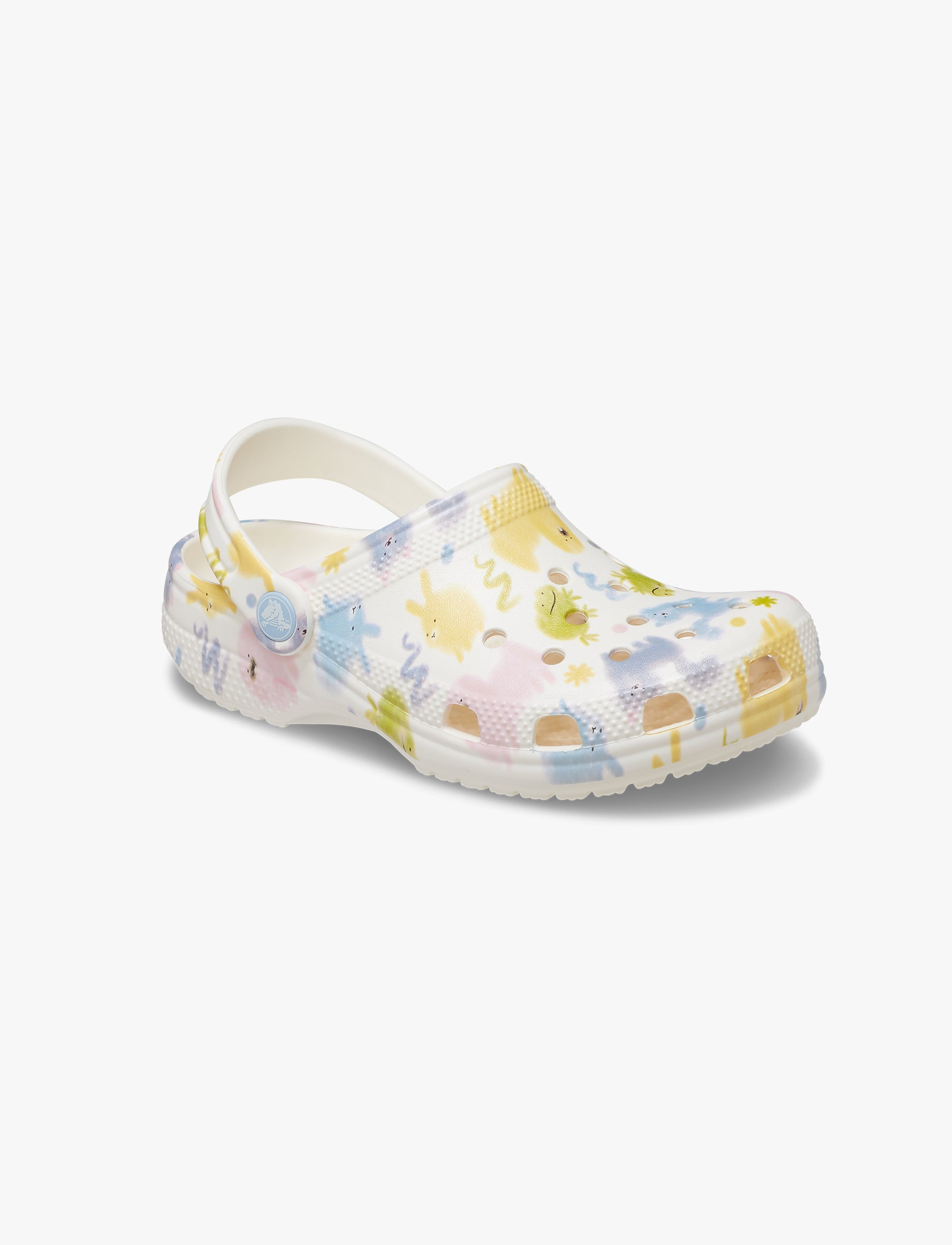 Crocs Classic Pastel Pets Clog T- כפכפי קרוקס לילדים בצבע לבן גיר בהדפס צבעוני מידות קטנות