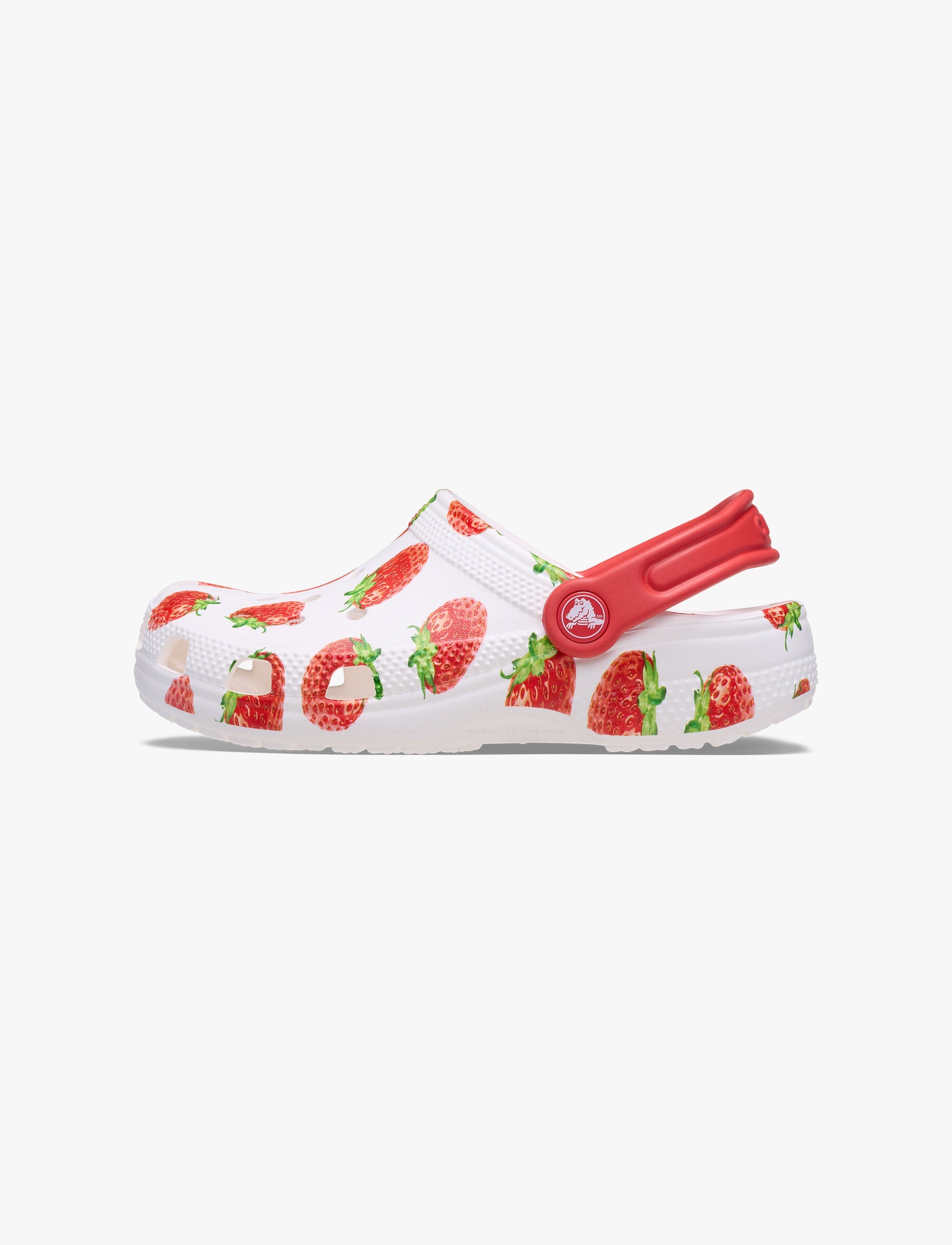 Crocs Classic Fresh Fruits K - כפכפי קרוקס לילדים בצבע לבן בהדפס תותים אדומים