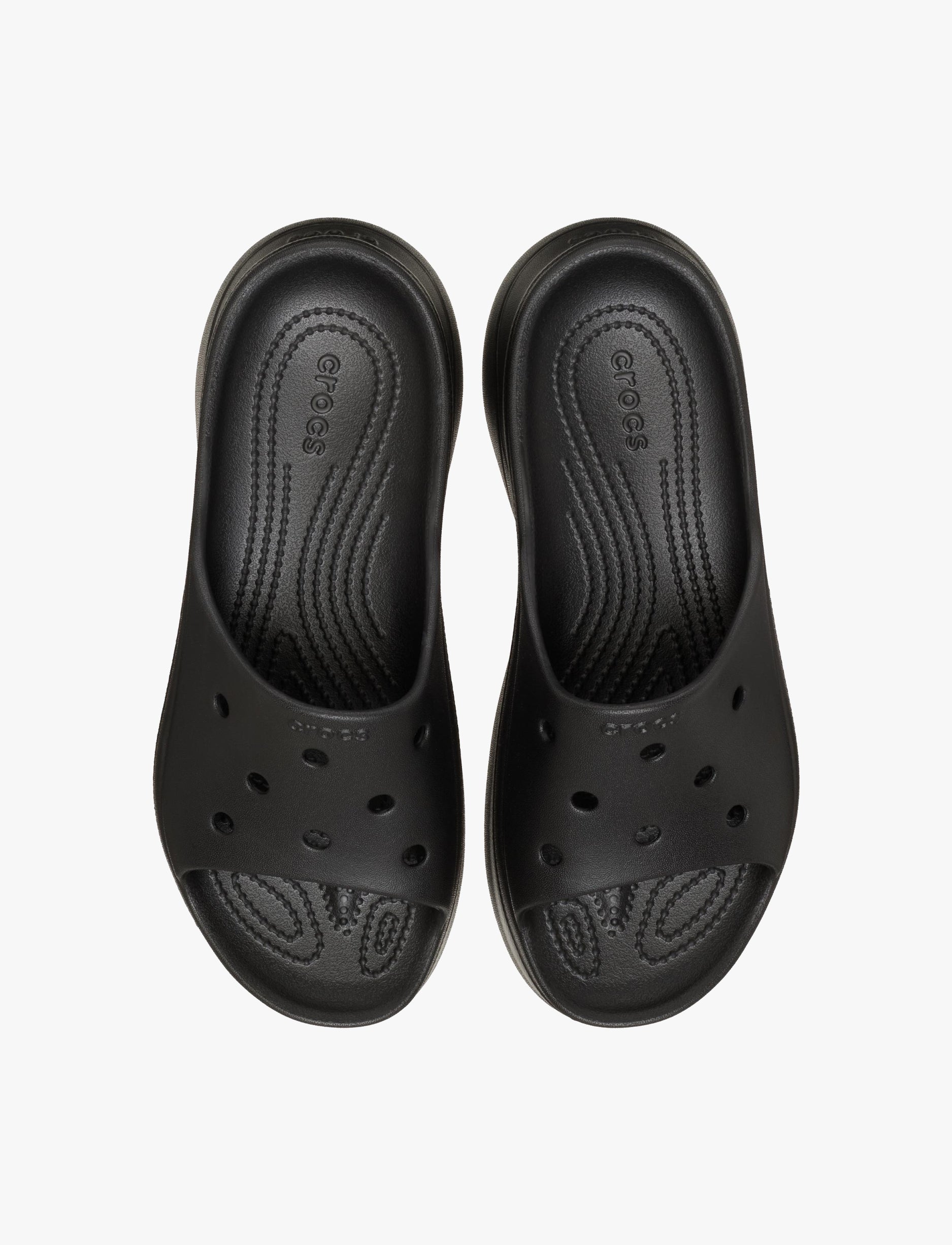 Crocs Bae Slide - כפכפי סלייד פלטפורמה קרוקס לנשים בצבע שחור