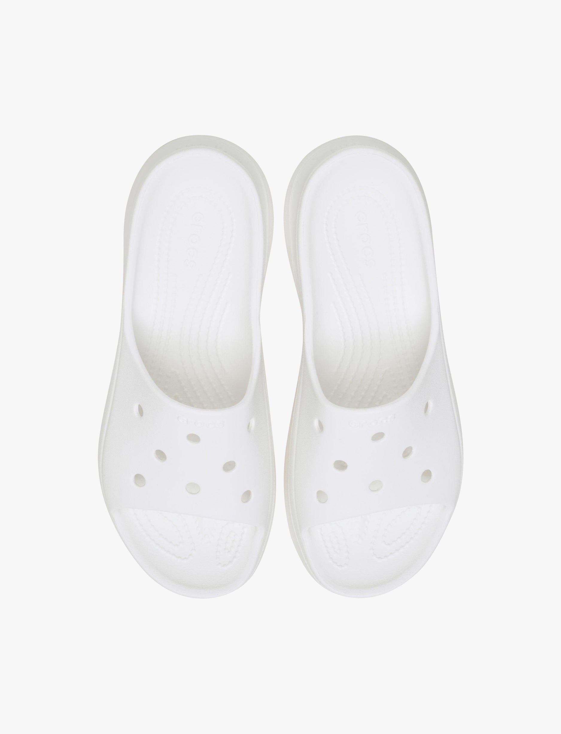 Crocs Bae Slide - כפכפי סלייד פלטפורמה קרוקס לנשים בצבע לבן